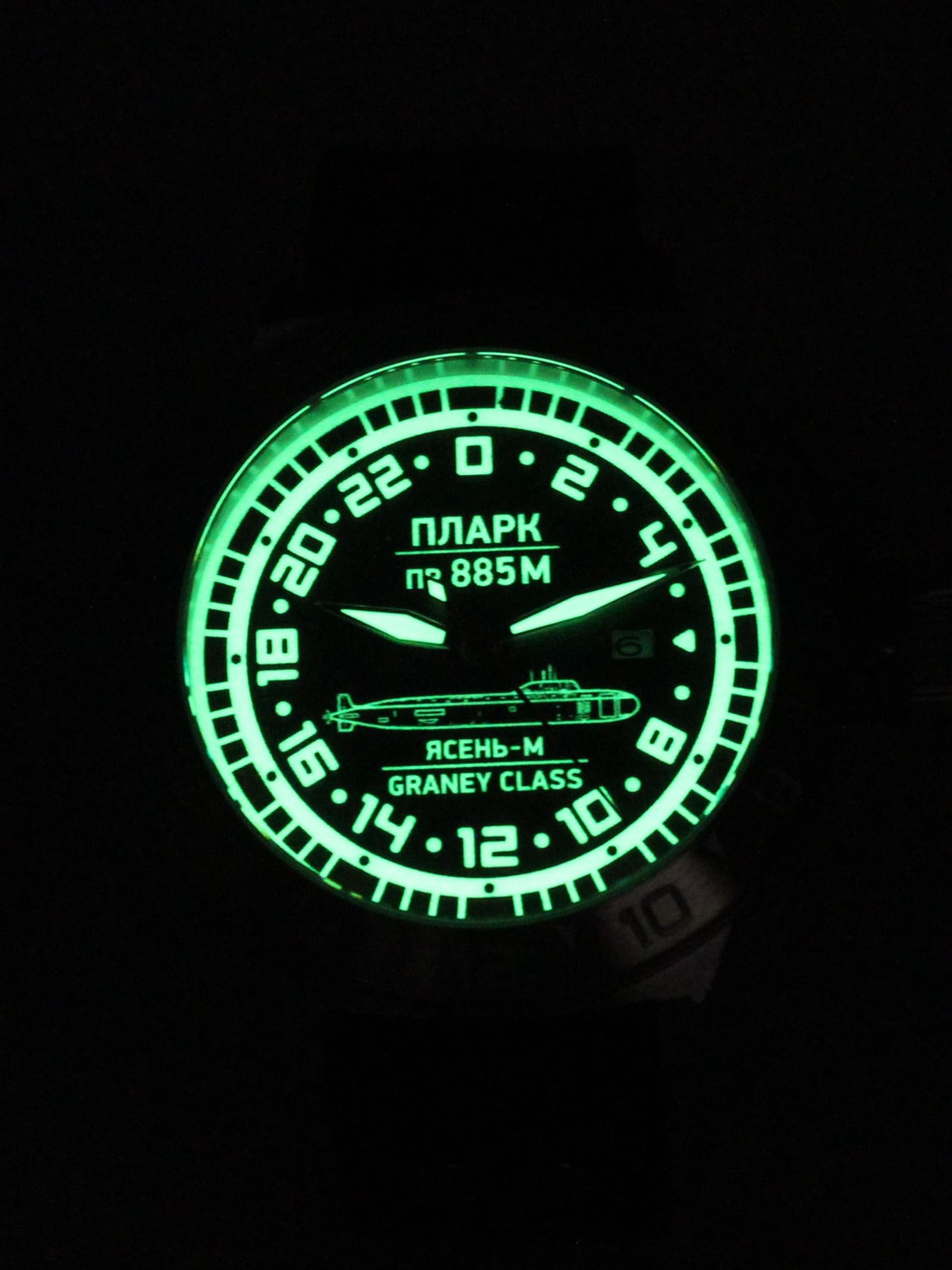 Часы ПЛАРК 885М Ясень-М (Graney class) механические с автоподзаводом (Seiko NH34A) 52.194.2