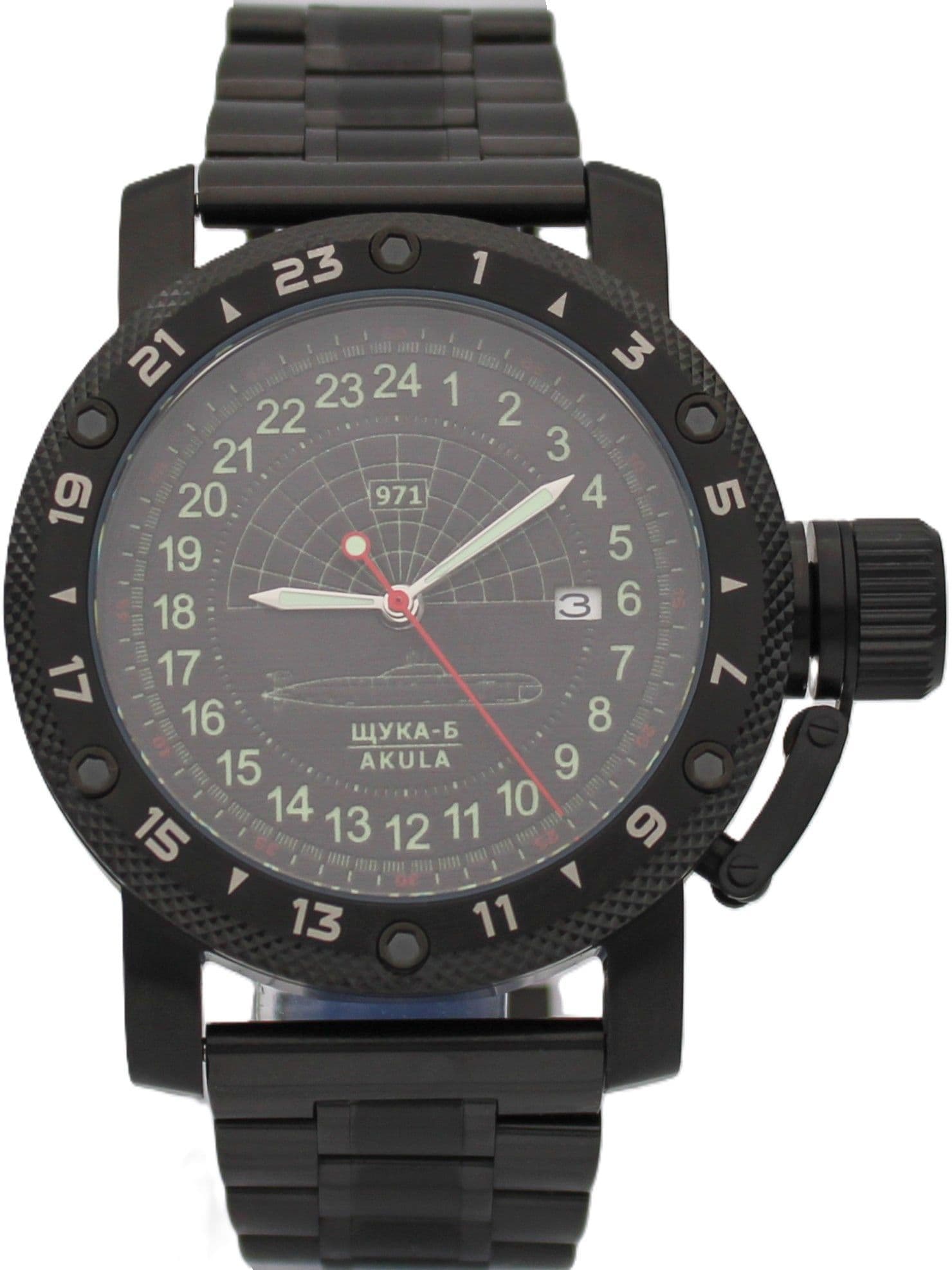 Часы 971 / Щука-Б (Akula) механические с автоподзаводом (Seiko NH34A) 147.063.1