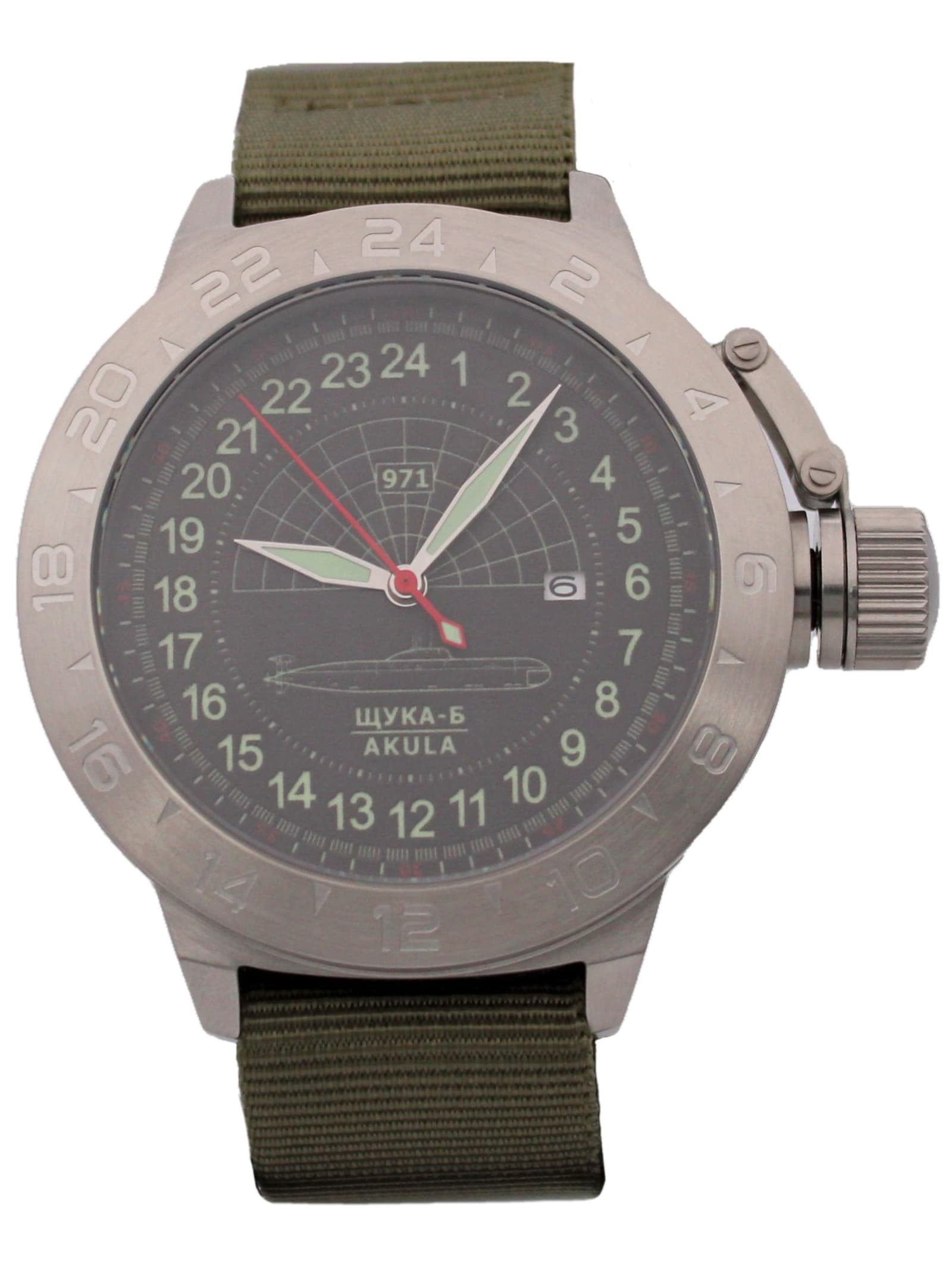Часы 971 / Щука-Б (Akula) механические с автоподзаводом (Seiko NH34A) 52.063.21