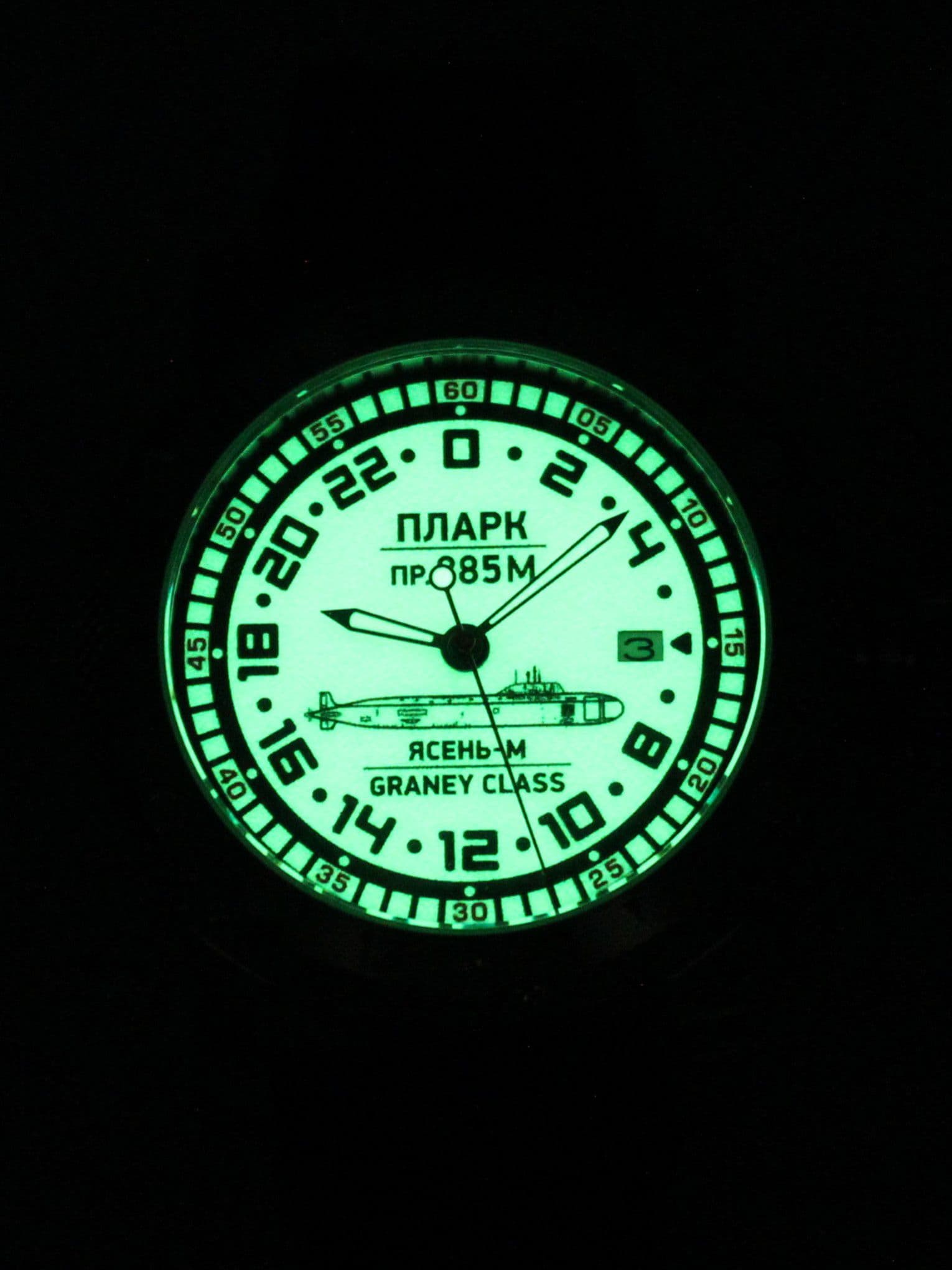 Часы ПЛАРК 885М Ясень-М (Graney class) механические с автоподзаводом (Seiko NH34A) 47.193.01