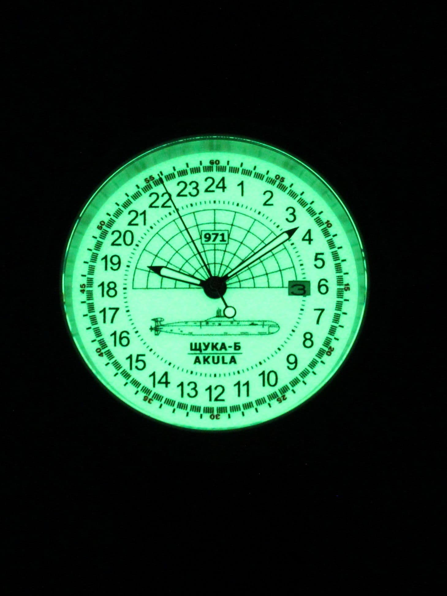 Часы 971 / Щука-Б (Akula) механические с автоподзаводом (Seiko NH34A) 45.061.21