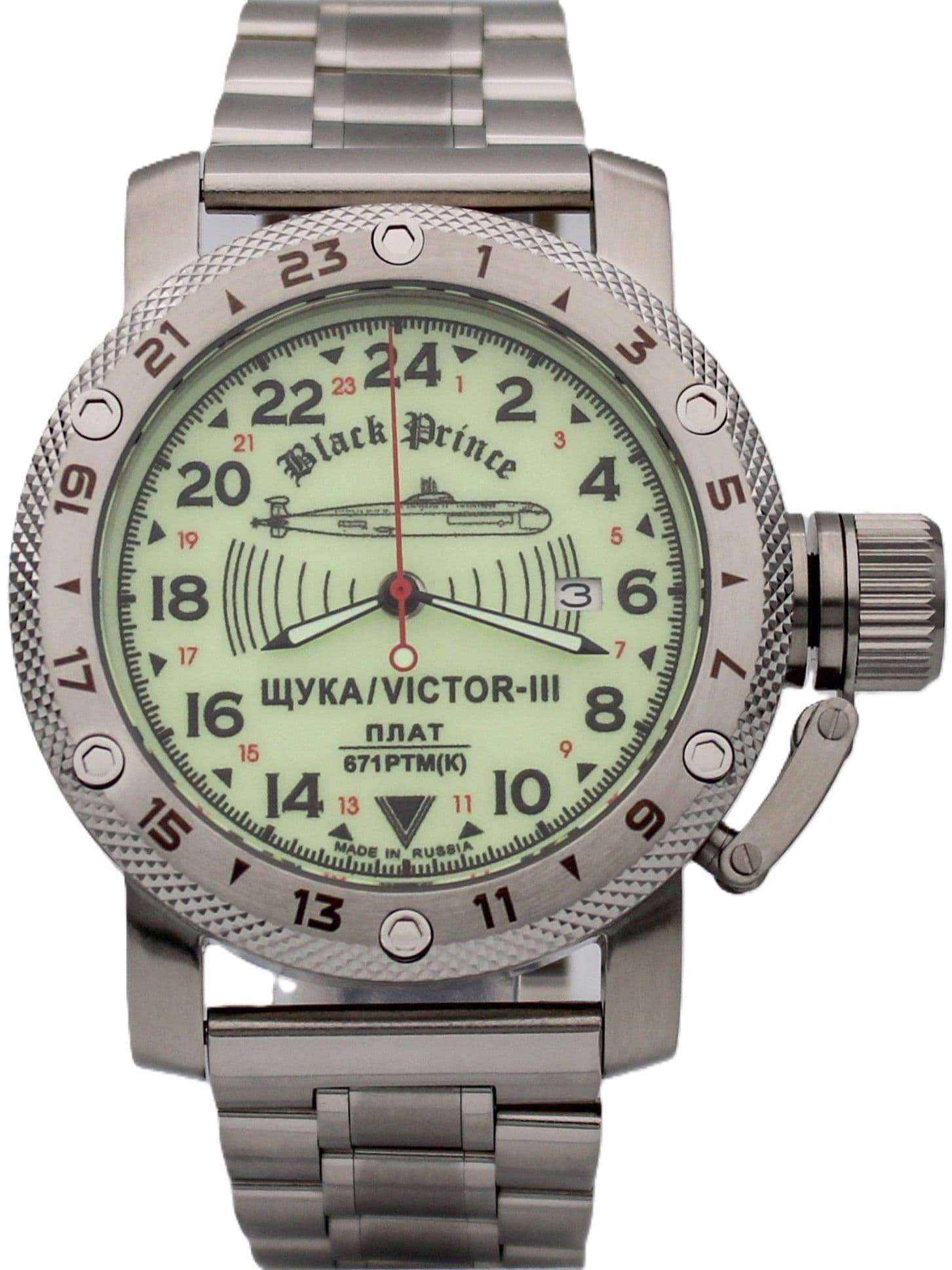 Часы 671 / Щука (Black Prince) механические с автоподзаводом (Seiko NH34A) 47.066.2