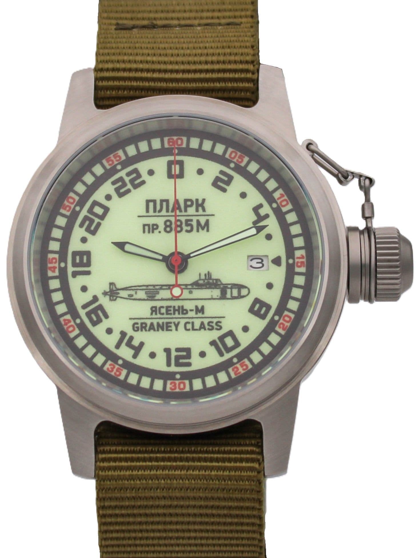 Часы ПЛАРК 885М Ясень-М (Graney class) механические с автоподзаводом (Seiko NH34A) 45.193.21