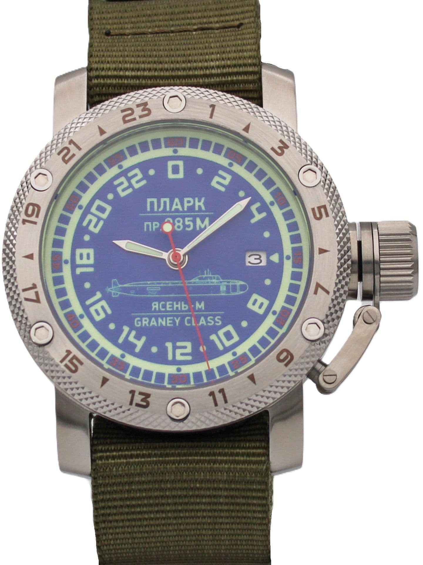 Часы ПЛАРК 885М Ясень-М (Graney class) механические с автоподзаводом (Seiko NH34A) 47.195.21