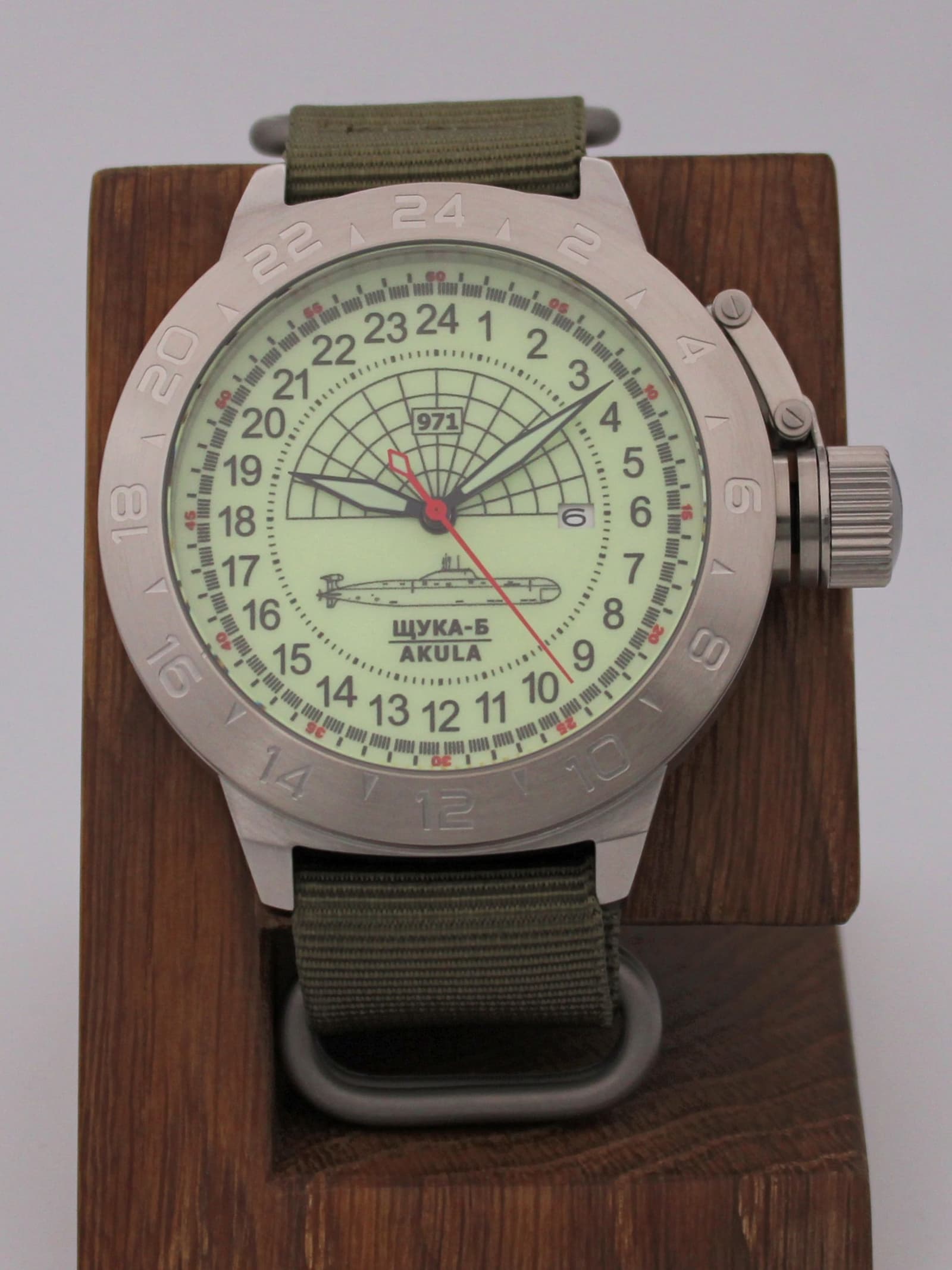 Часы 971 / Щука-Б (Akula) механические с автоподзаводом (Seiko NH34A) 52.061.21