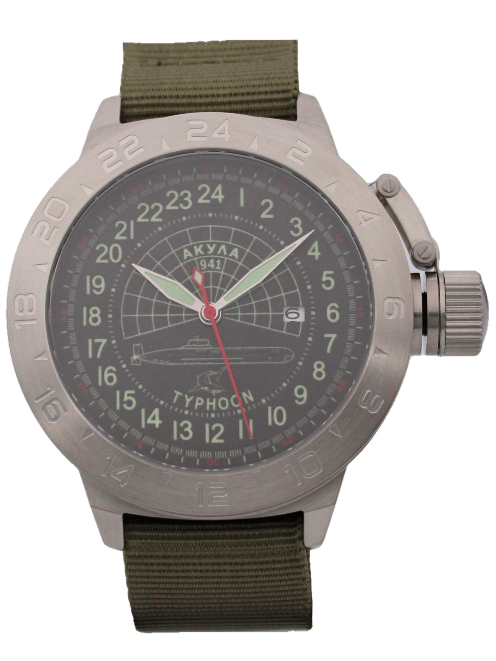 Часы 941 / Акула (Typhoon) механические с автоподзаводом (Seiko NH34A) 52.145.21