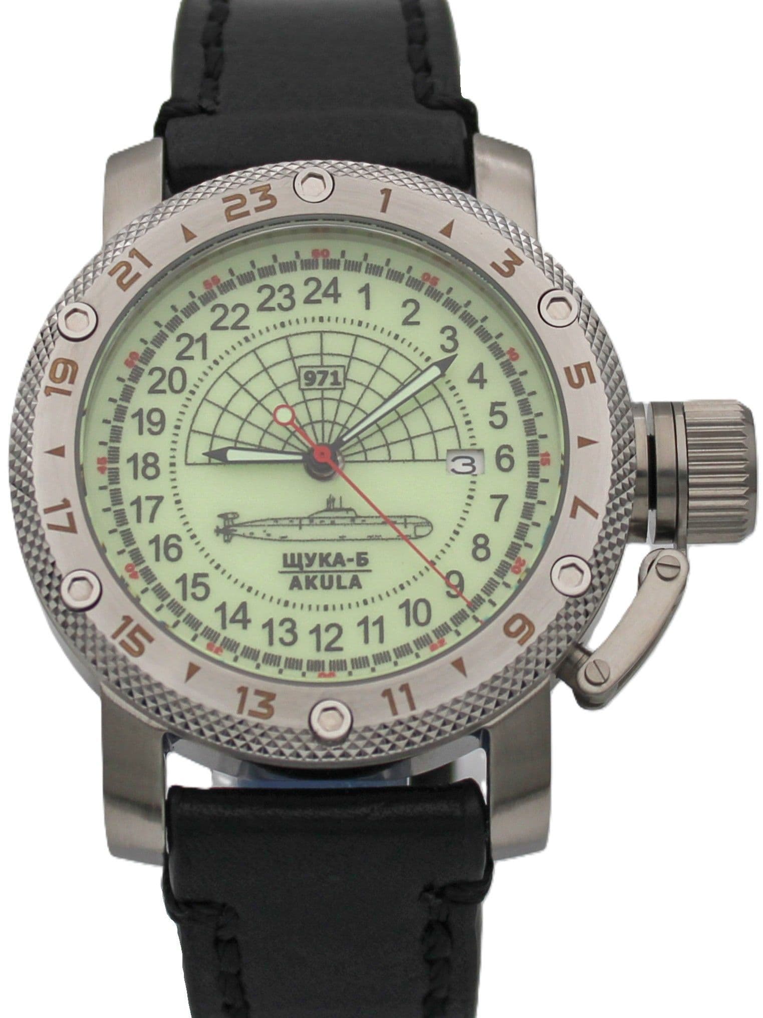 Часы 971 / Щука-Б (Akula) механические с автоподзаводом (Seiko NH34A) 47.061.01