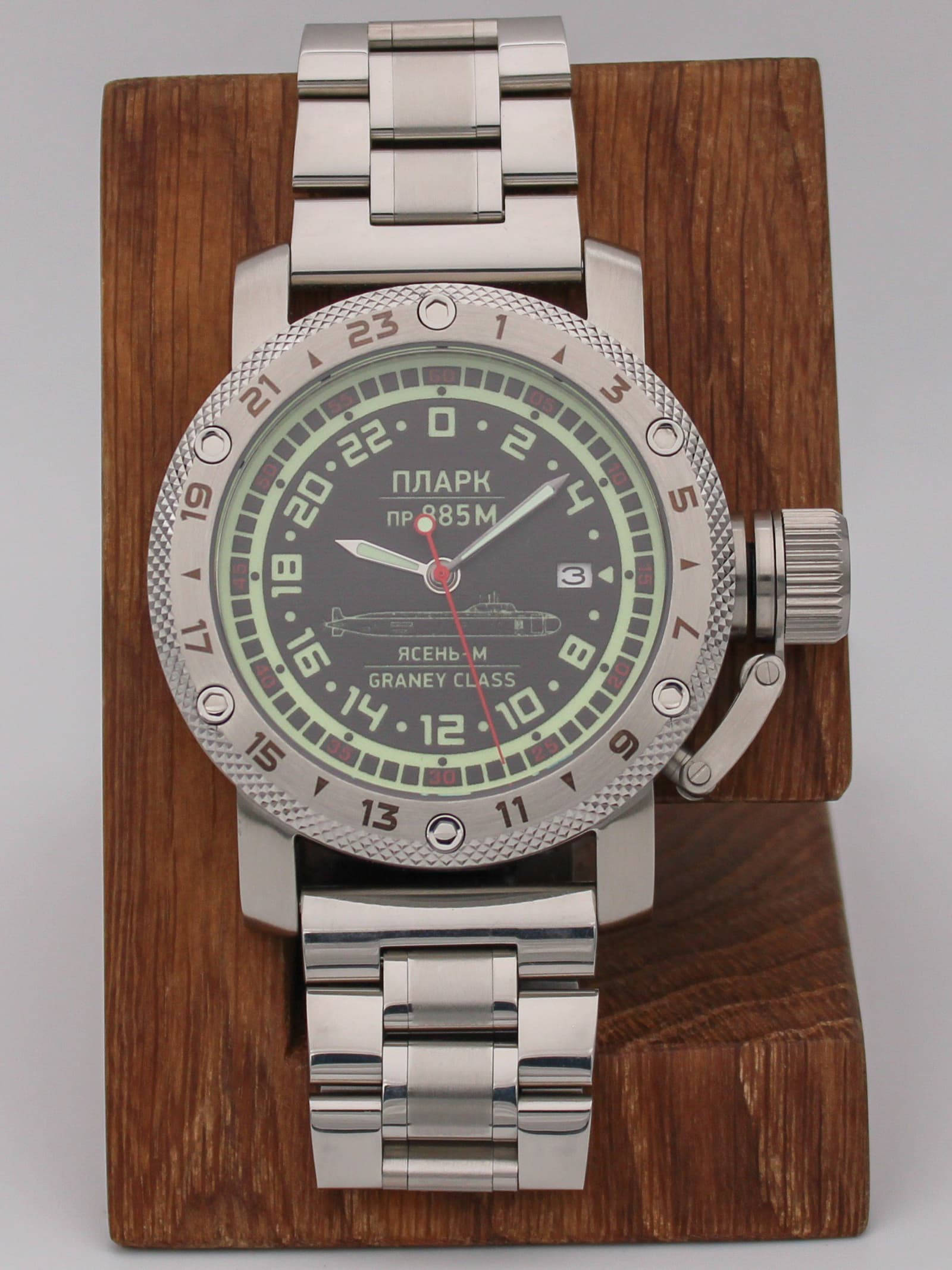Часы ПЛАРК 885М Ясень-М (Graney class) механические с автоподзаводом (Seiko NH34A) 47.194.2