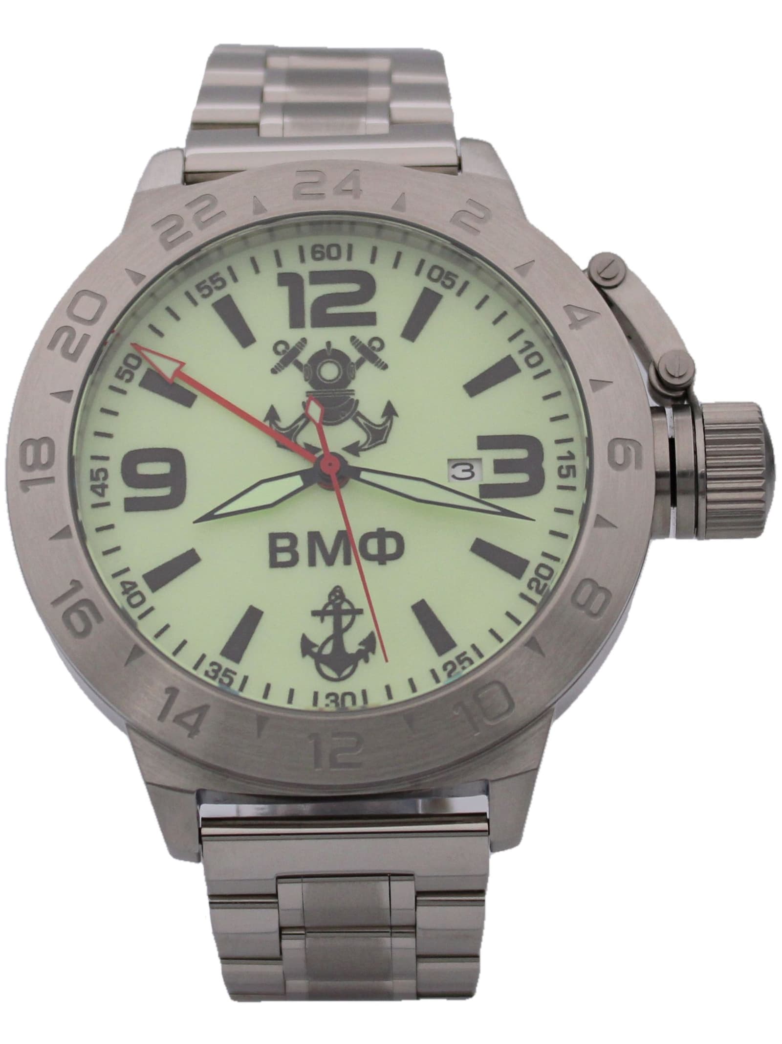 Часы ВМФ механические с автоподзаводом (Seiko NH34A) 52.025.2