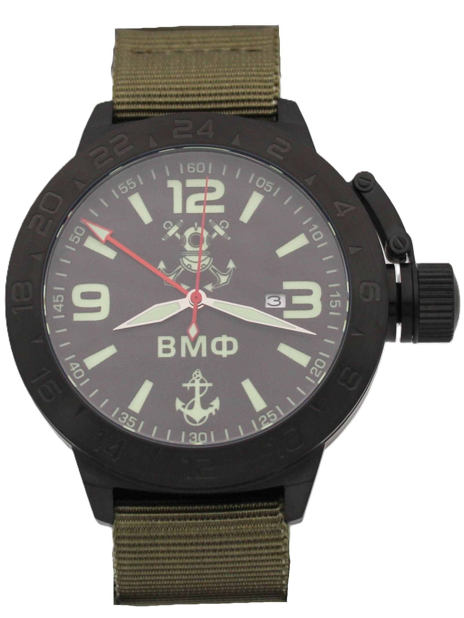 Часы ВМФ механические с автоподзаводом (Seiko NH34A) 152.026.21