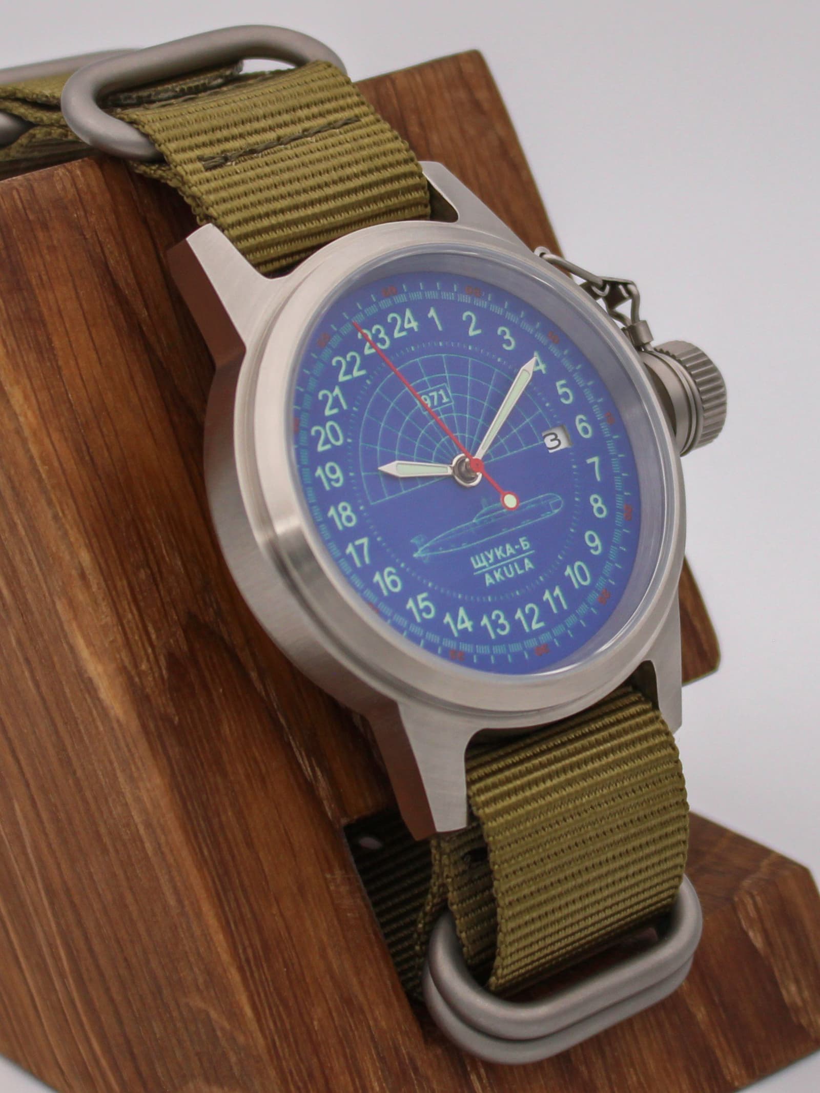 Часы 971 / Щука-Б (Akula) механические с автоподзаводом (Seiko NH34A) 45.288.21