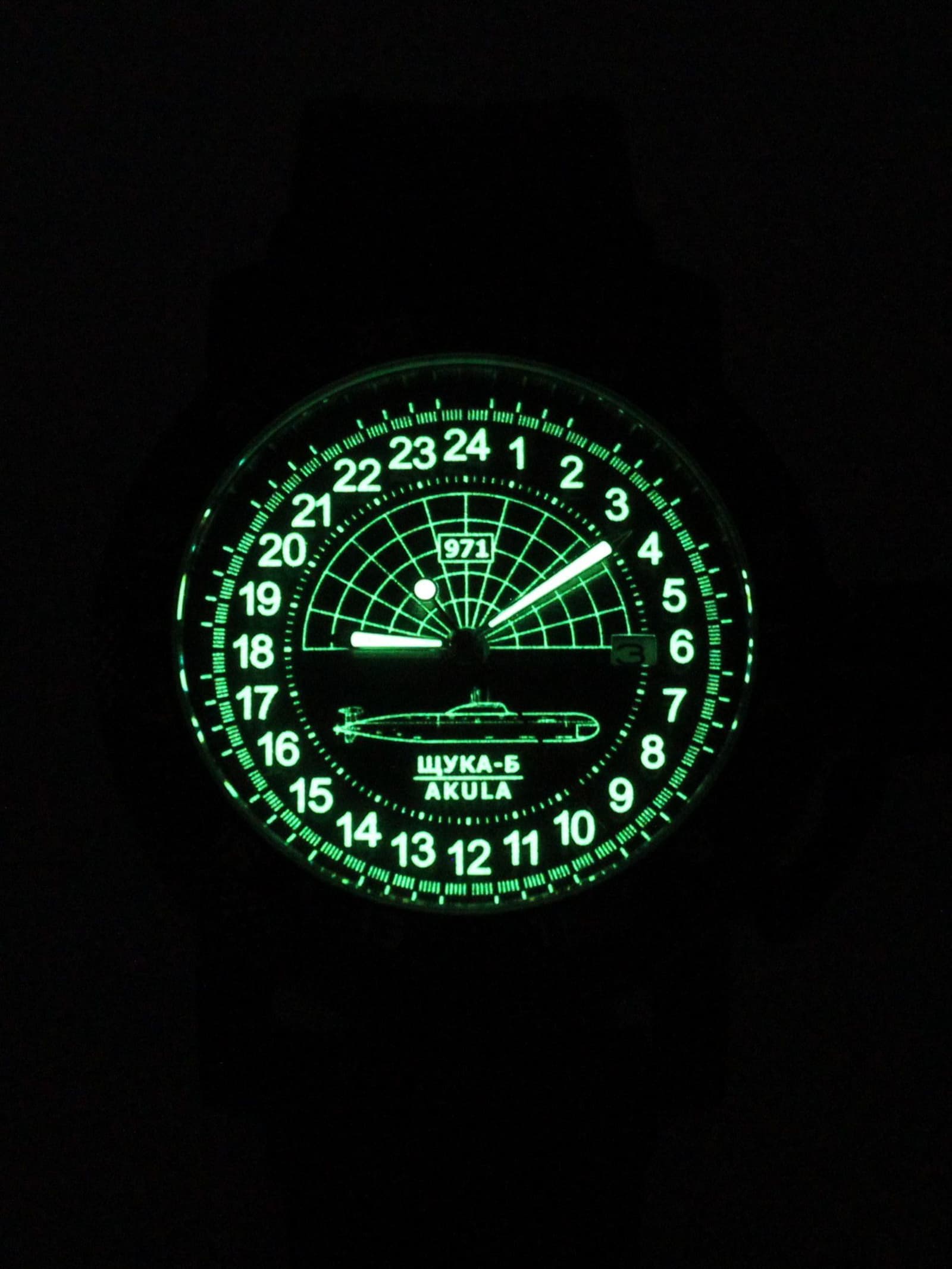 Часы 971 / Щука-Б (Akula) механические с автоподзаводом (Seiko NH34A) 147.063.1