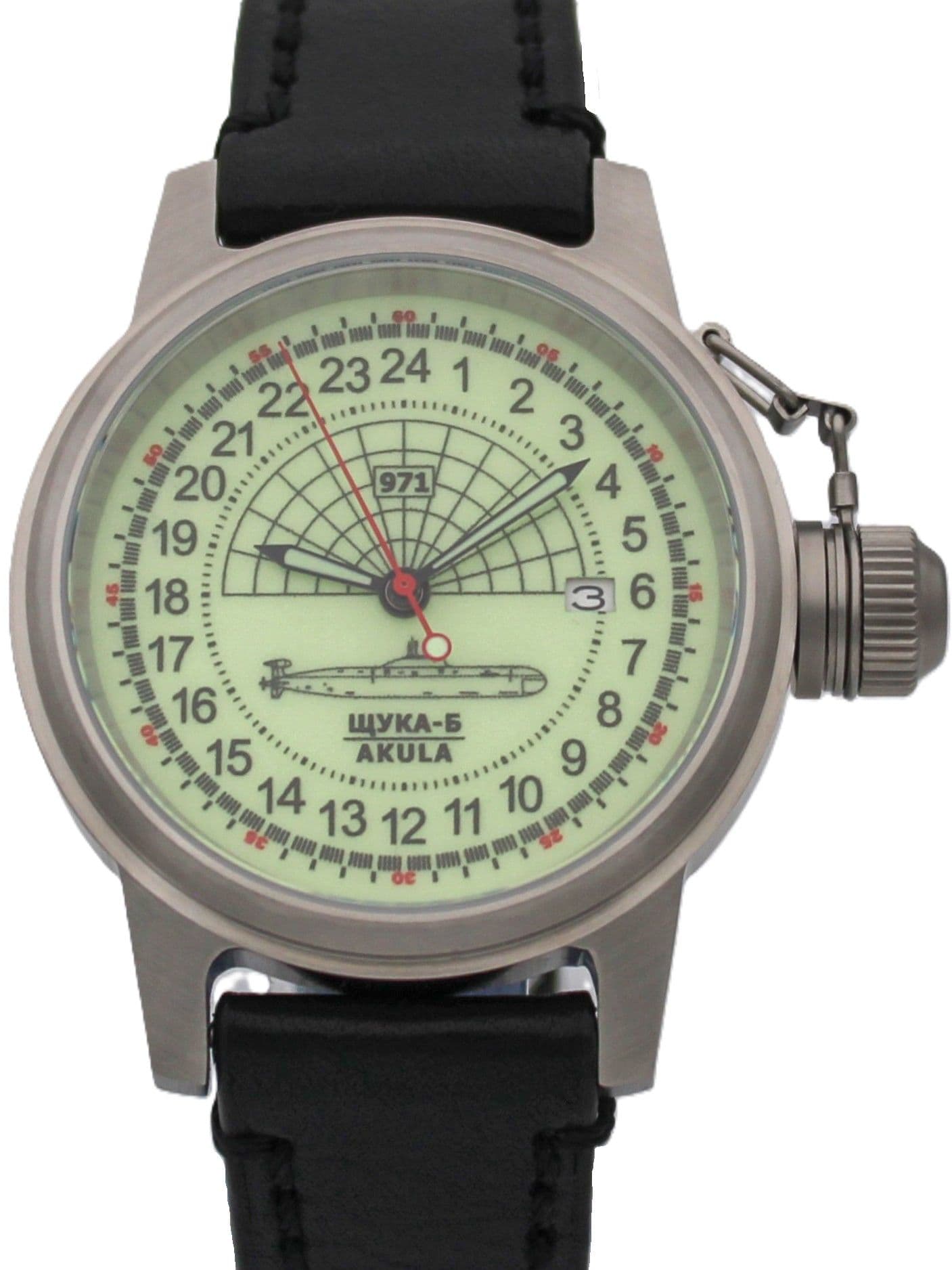 Часы 971 / Щука-Б (Akula) механические с автоподзаводом (Seiko NH34A) 45.061.01