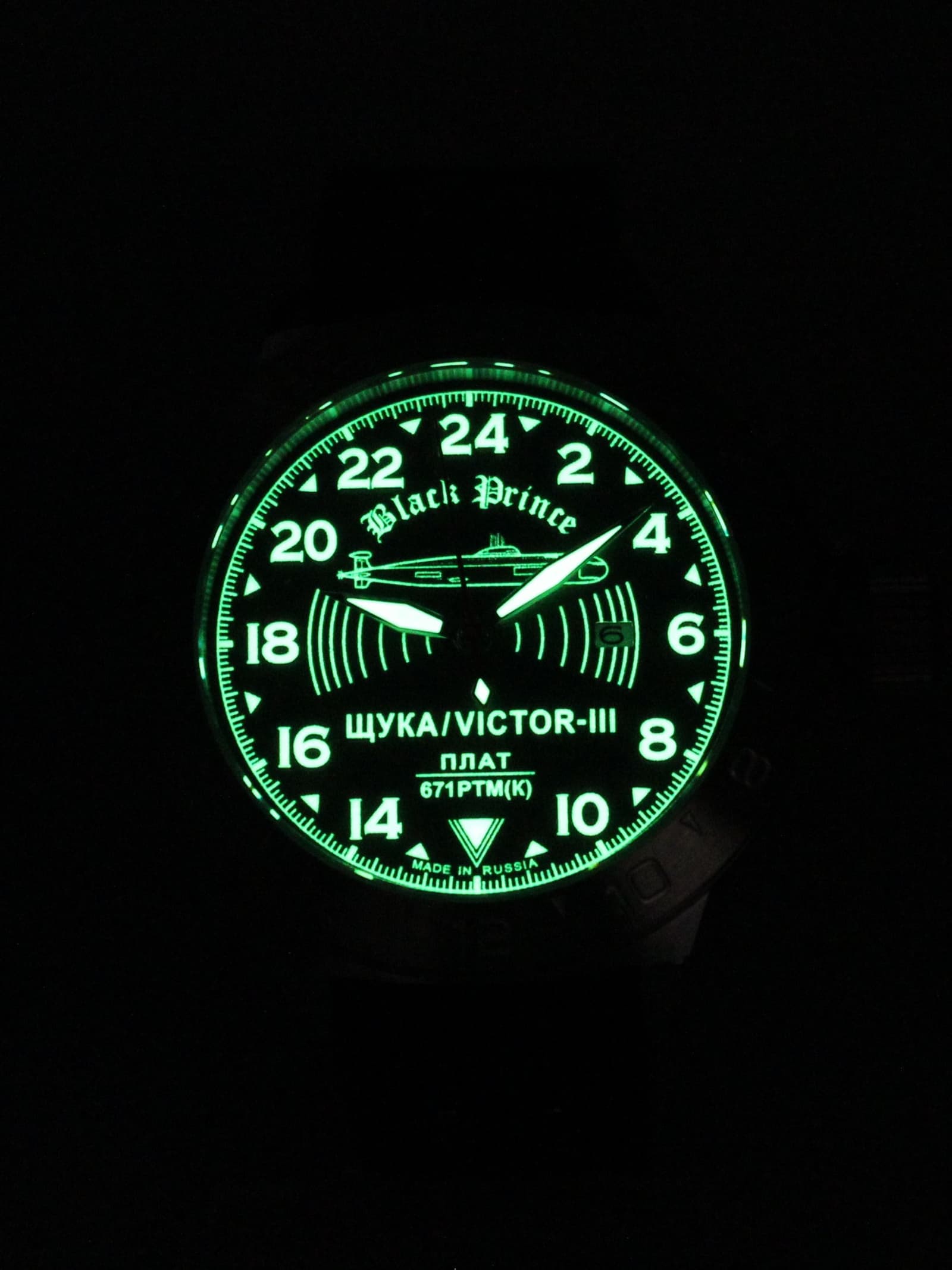 Часы 671 / Щука (Black Prince) механические с автоподзаводом (Seiko NH34A) 52.068.01