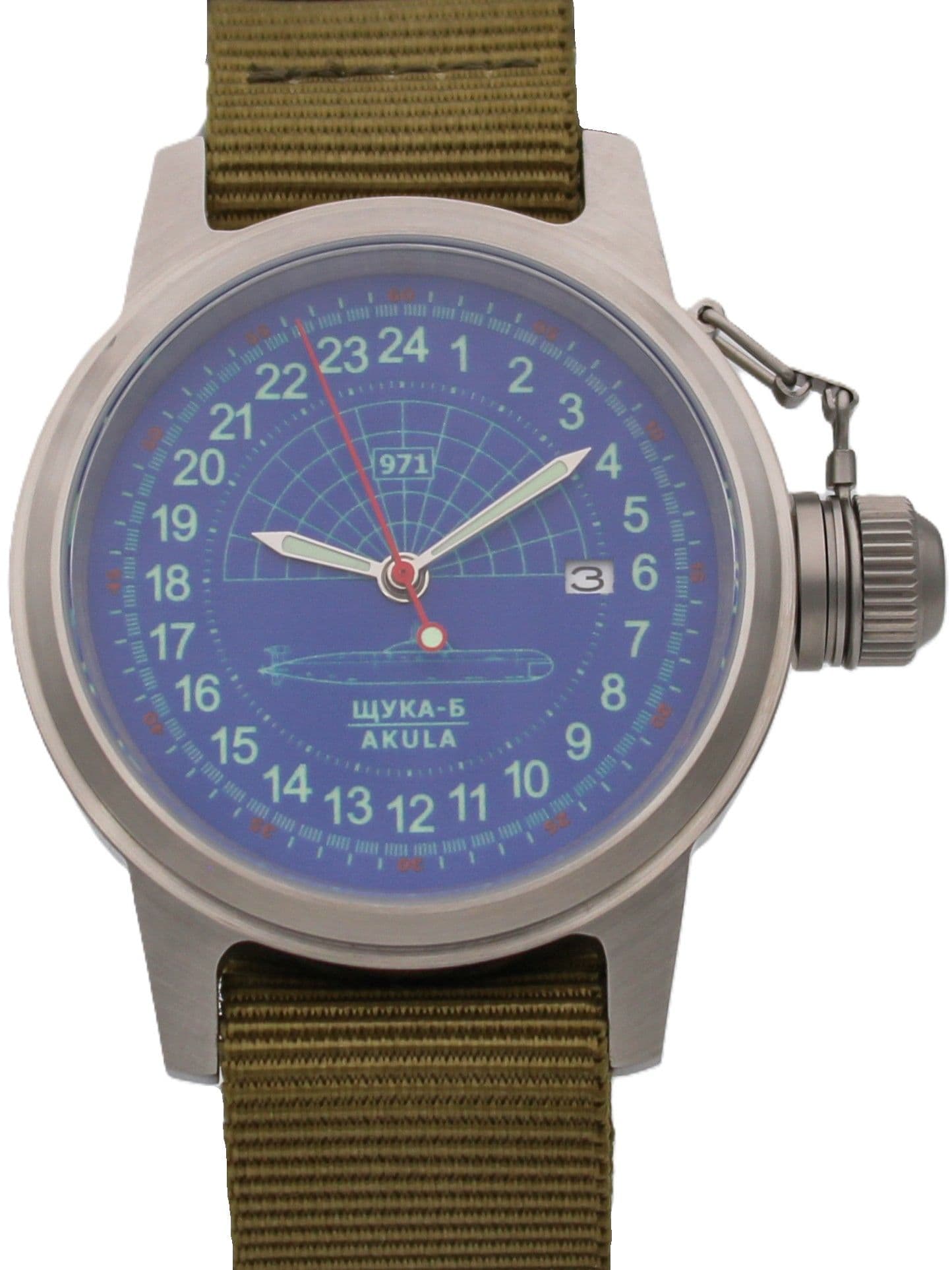Часы 971 / Щука-Б (Akula) механические с автоподзаводом (Seiko NH34A) 45.288.21