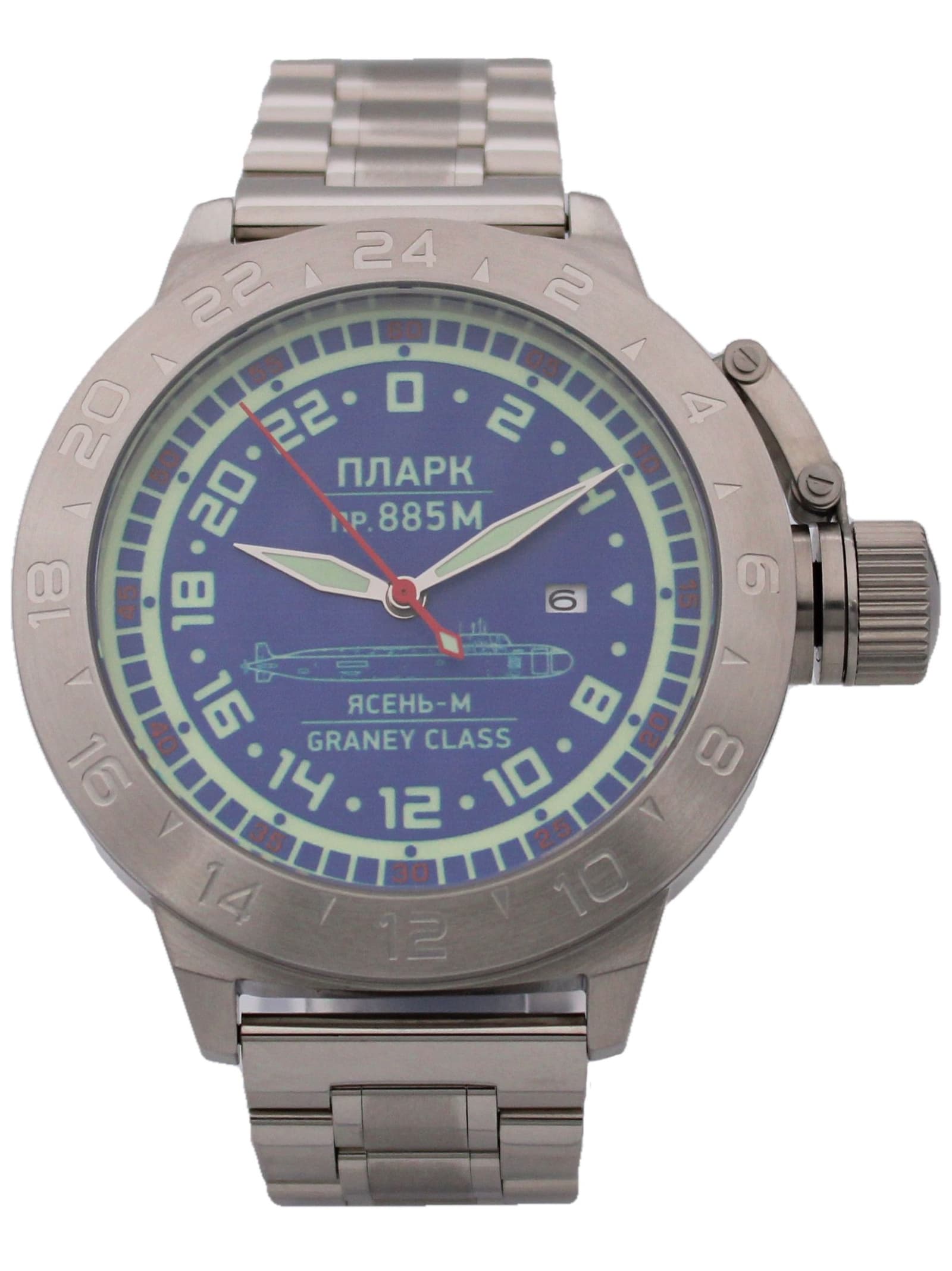 Часы ПЛАРК 885М Ясень-М (Graney class) механические с автоподзаводом (Seiko NH34A) 52.195.2