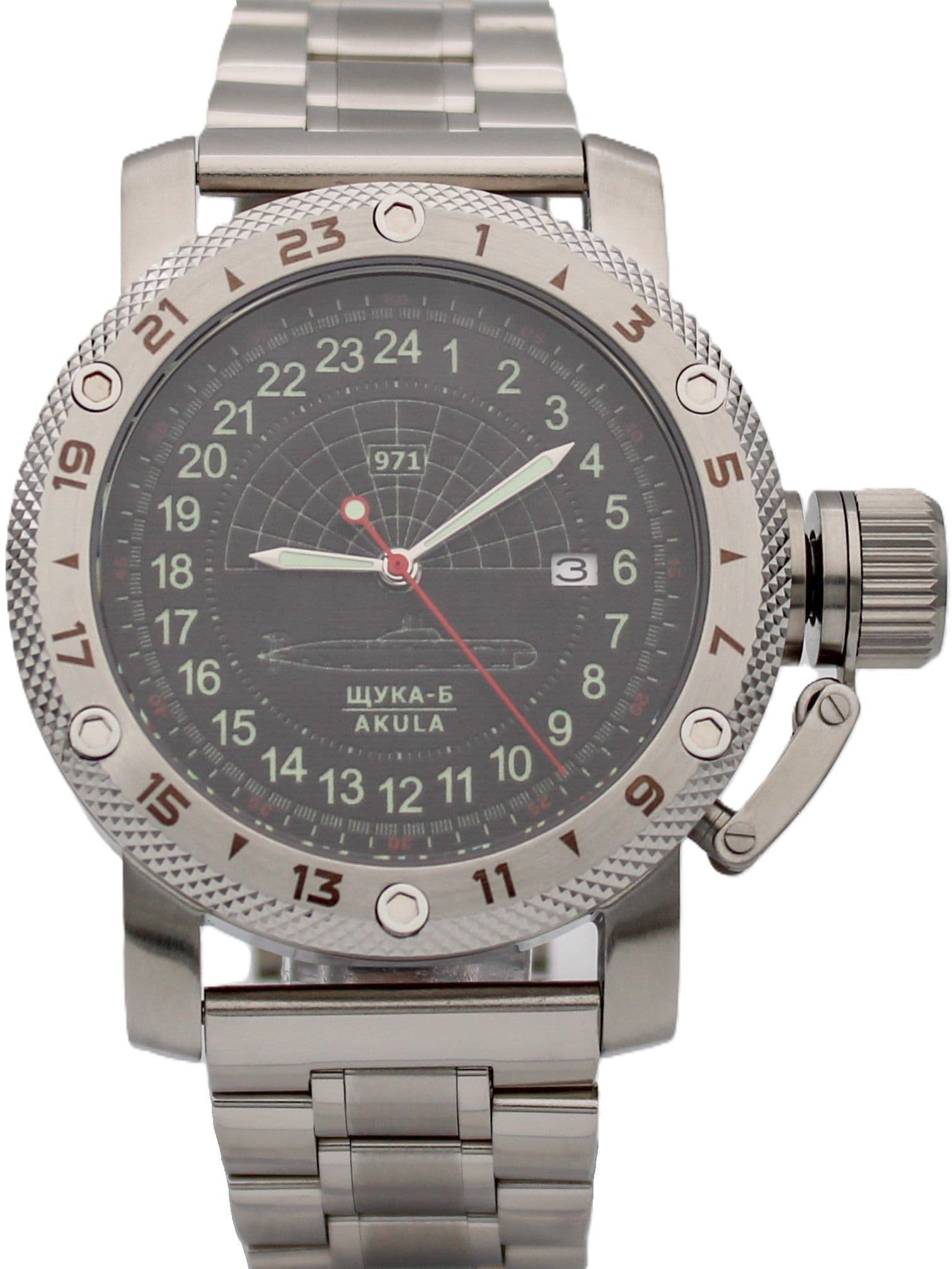 Часы 971 / Щука-Б (Akula) механические с автоподзаводом (Seiko NH34A) 47.063.2