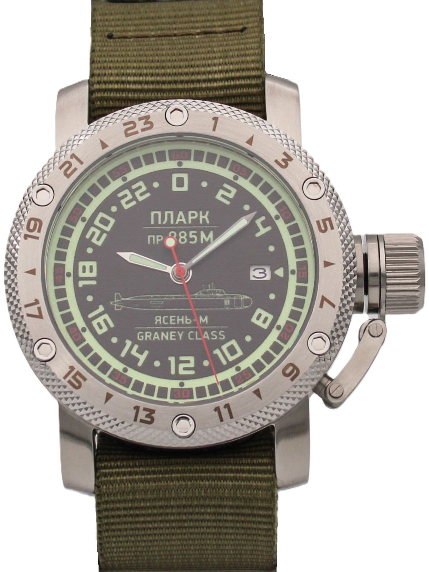 Часы ПЛАРК 885М Ясень-М (Graney class) механические с автоподзаводом (Seiko NH34A) 47.194.21