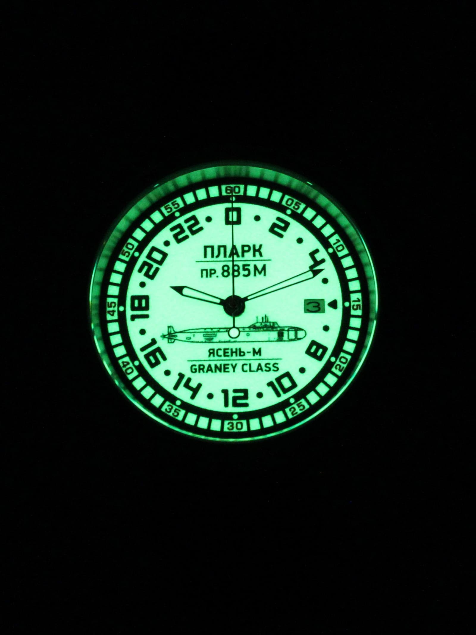 Часы ПЛАРК 885М Ясень-М (Graney class) механические с автоподзаводом (Seiko NH34A) 45.193.2