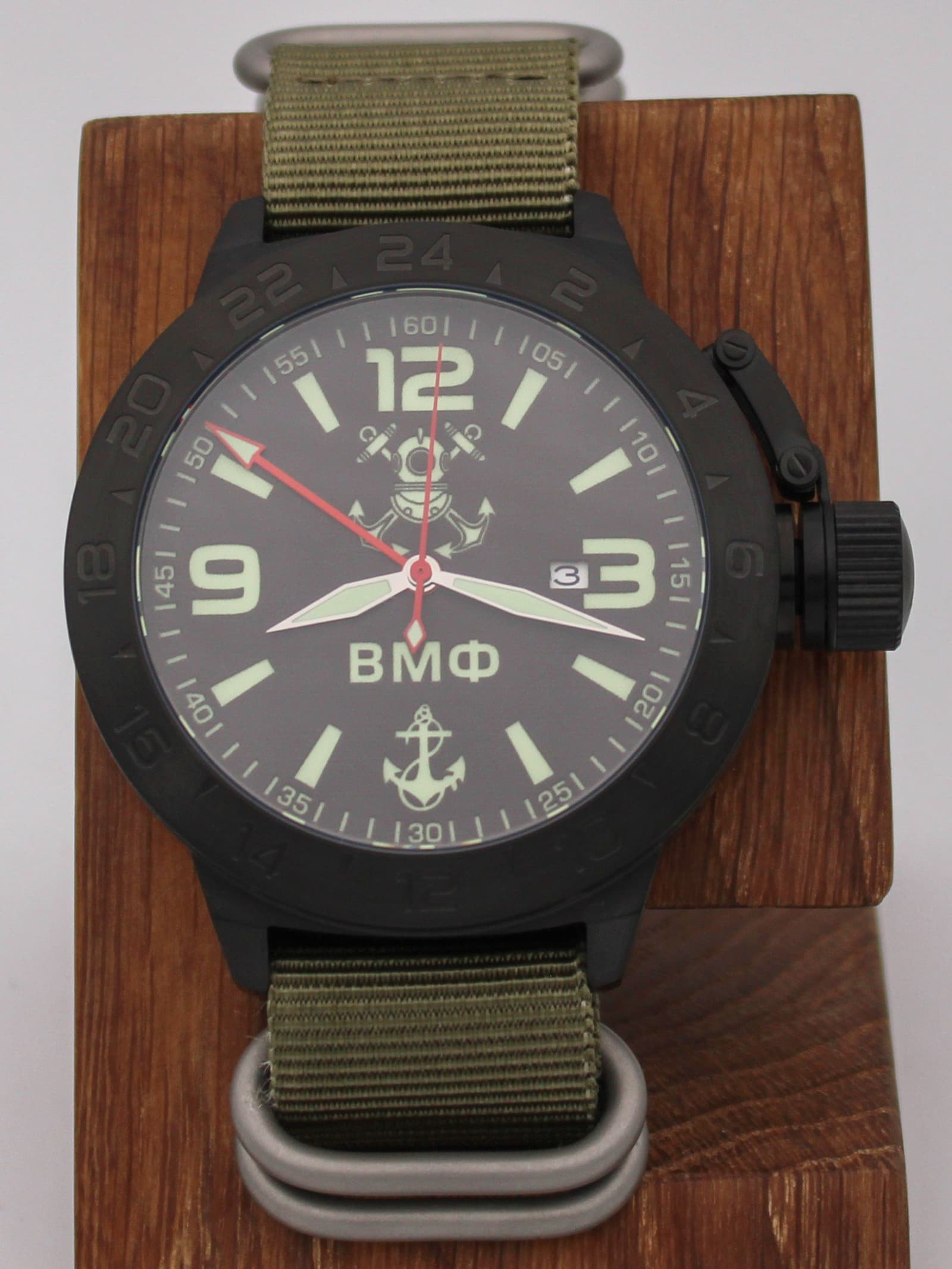 Часы ВМФ механические с автоподзаводом (Seiko NH34A) 152.026.21