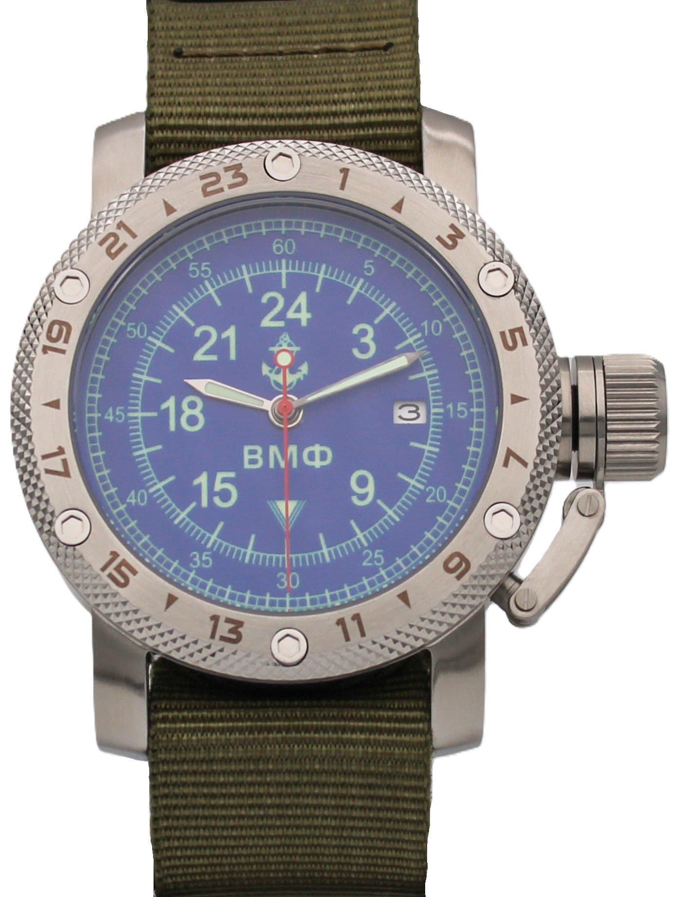 Часы ВМФ механические с автоподзаводом (Seiko NH34A) 47.070.21
