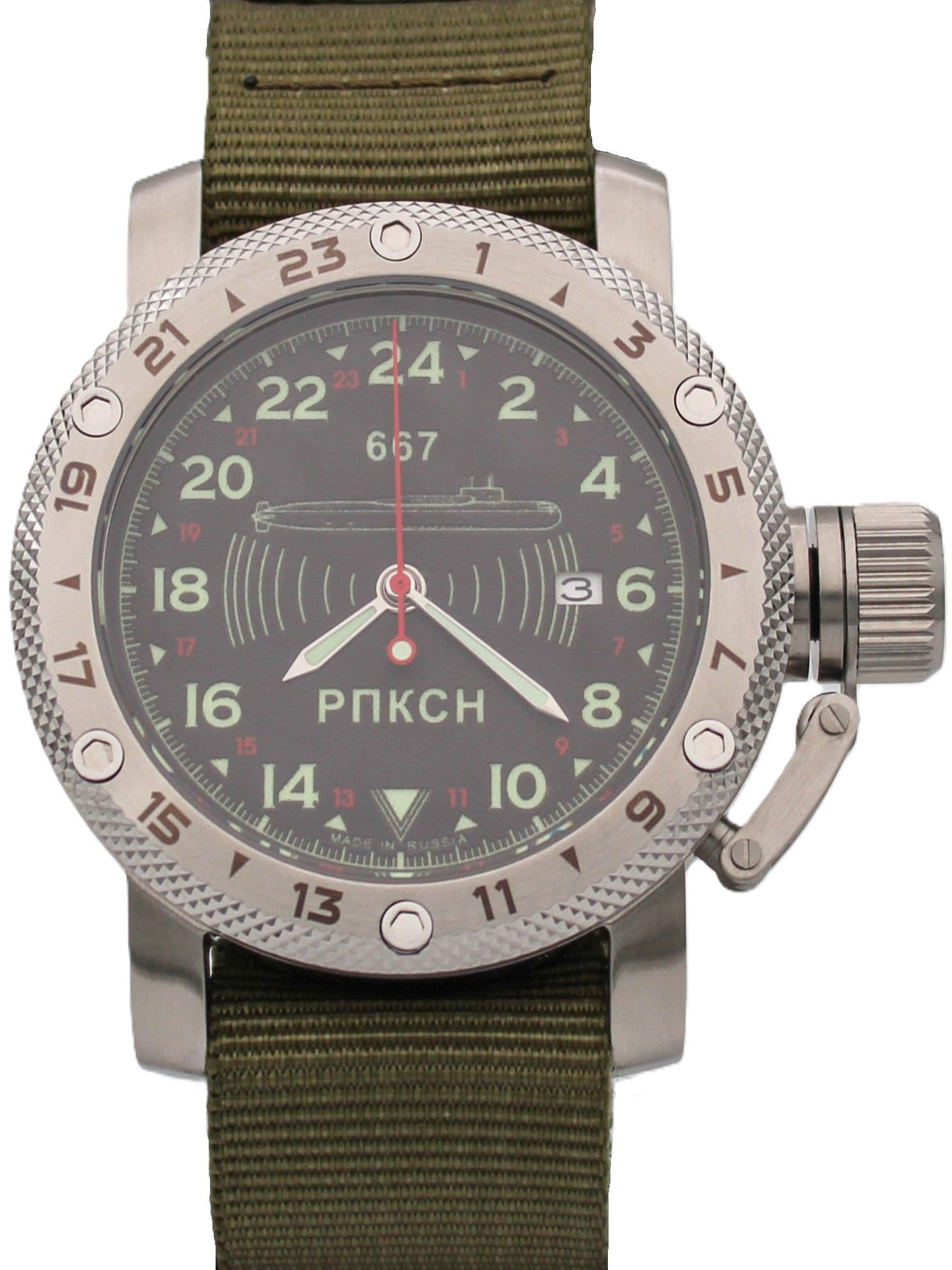 Часы 667 РПКСН механические с автоподзаводом (Seiko NH34A) 47.039.21