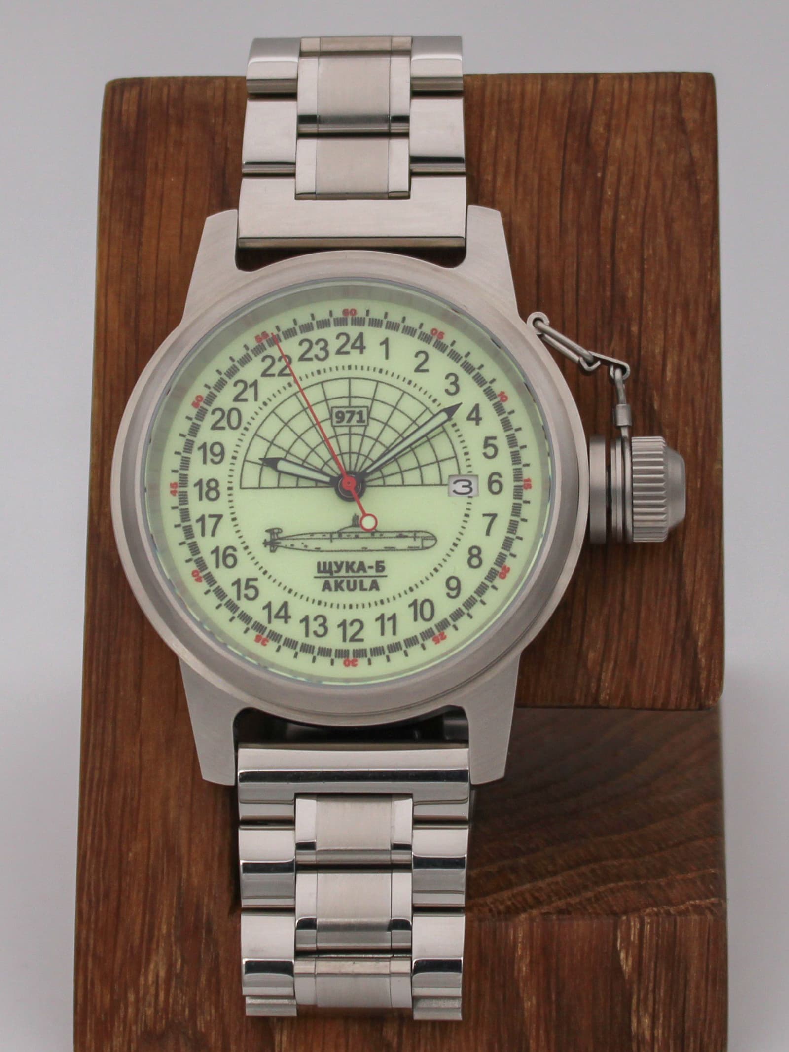 Часы 971 / Щука-Б (Akula) механические с автоподзаводом (Seiko NH34A) 45.061.2