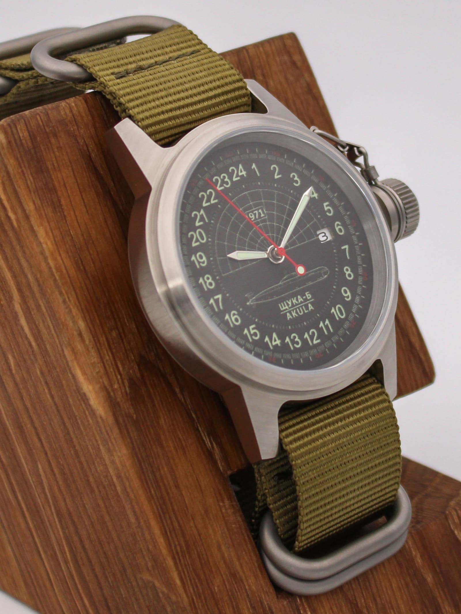 Часы 971 / Щука-Б (Akula) механические с автоподзаводом (Seiko NH34A) 45.063.21