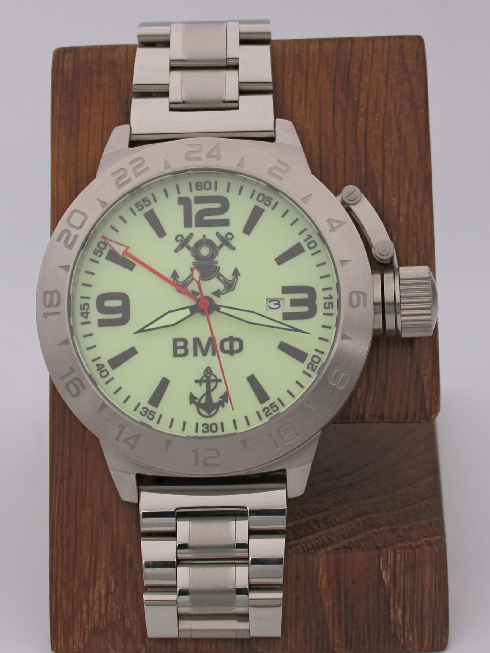 Часы ВМФ механические с автоподзаводом (Seiko NH34A) 52.025.2