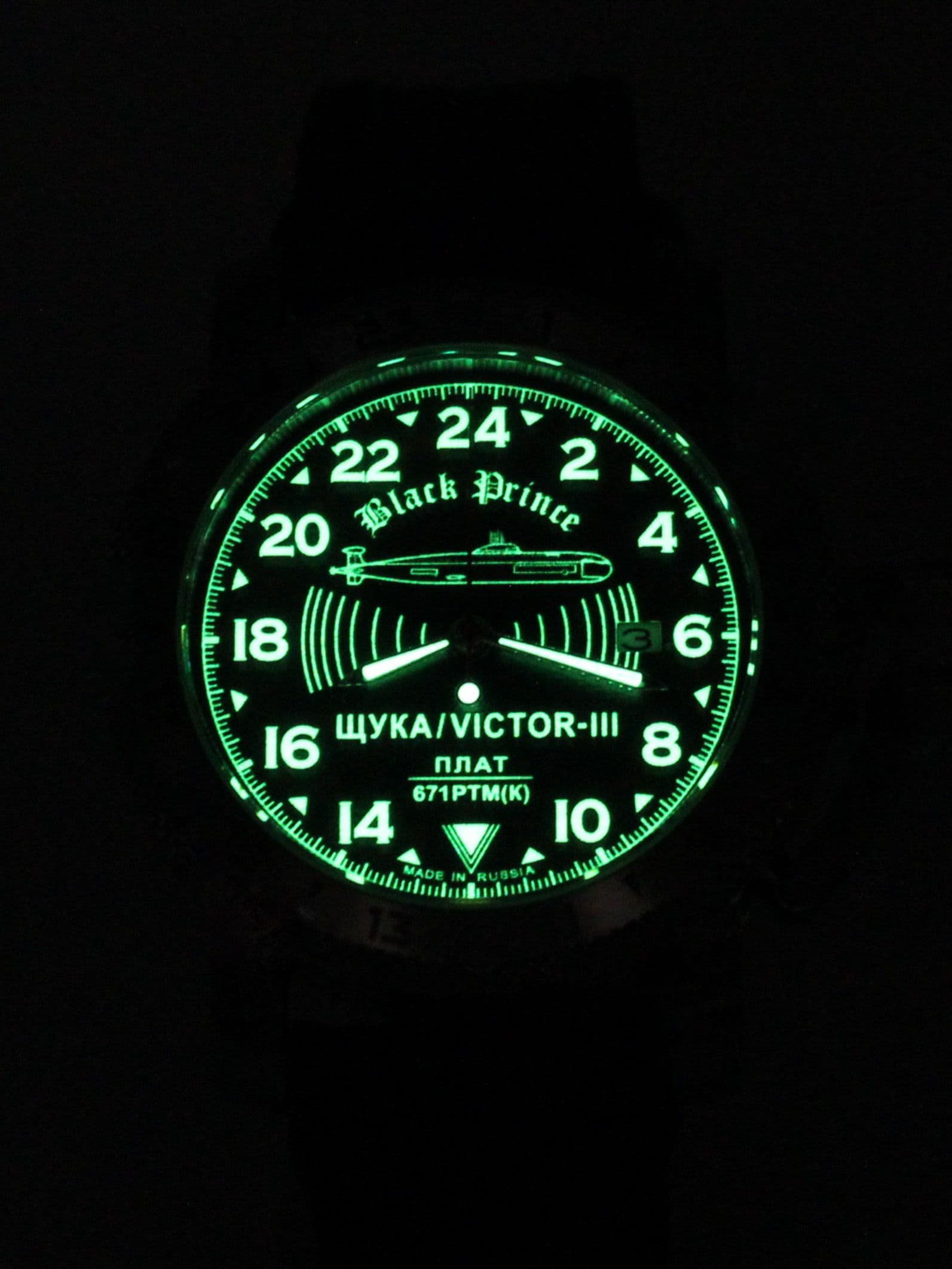 Часы 671 / Щука (Black Prince) механические с автоподзаводом (Seiko NH34A) 47.068.01