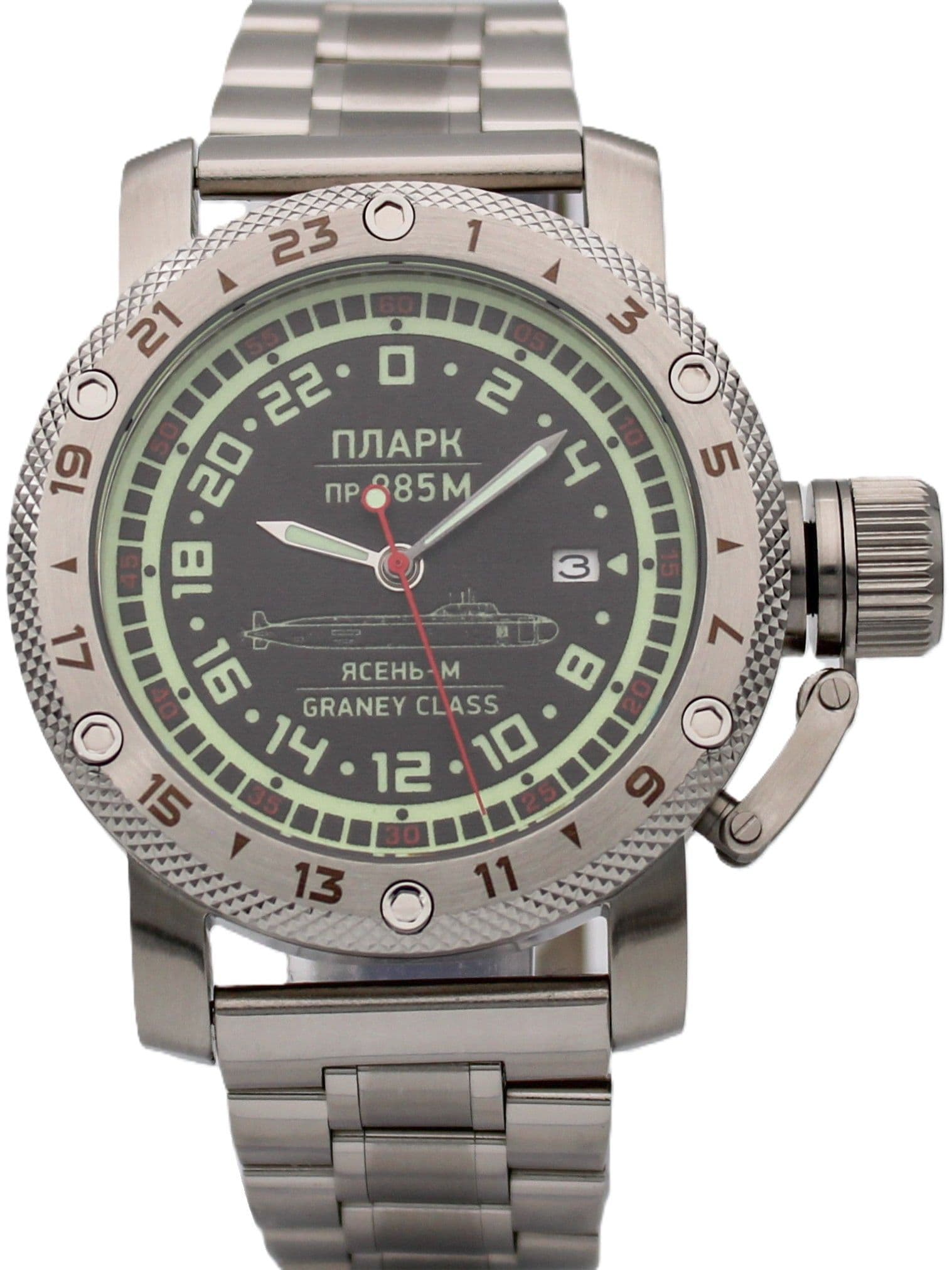 Часы ПЛАРК 885М Ясень-М (Graney class) механические с автоподзаводом (Seiko NH34A) 47.194.2