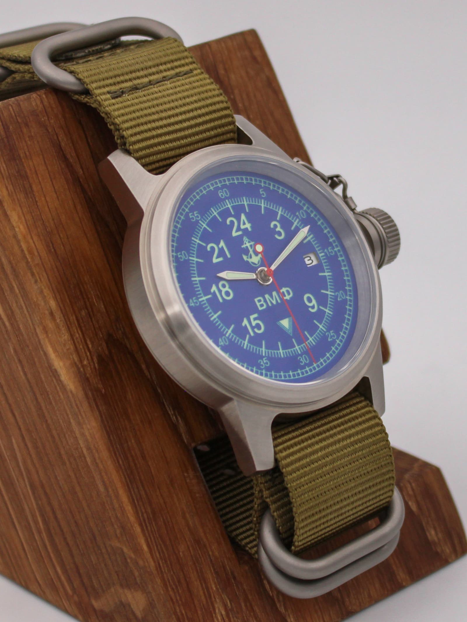 Часы ВМФ механические с автоподзаводом (Seiko NH34A) 45.070.21