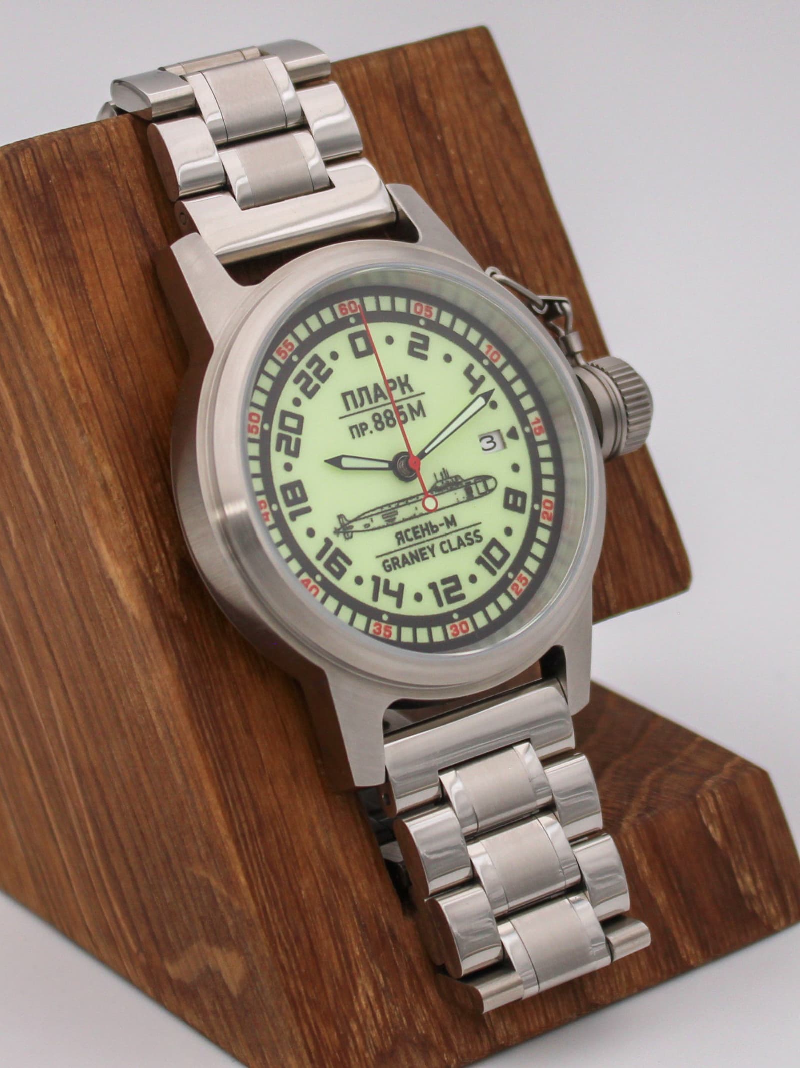 Часы ПЛАРК 885М Ясень-М (Graney class) механические с автоподзаводом (Seiko NH34A) 45.193.2