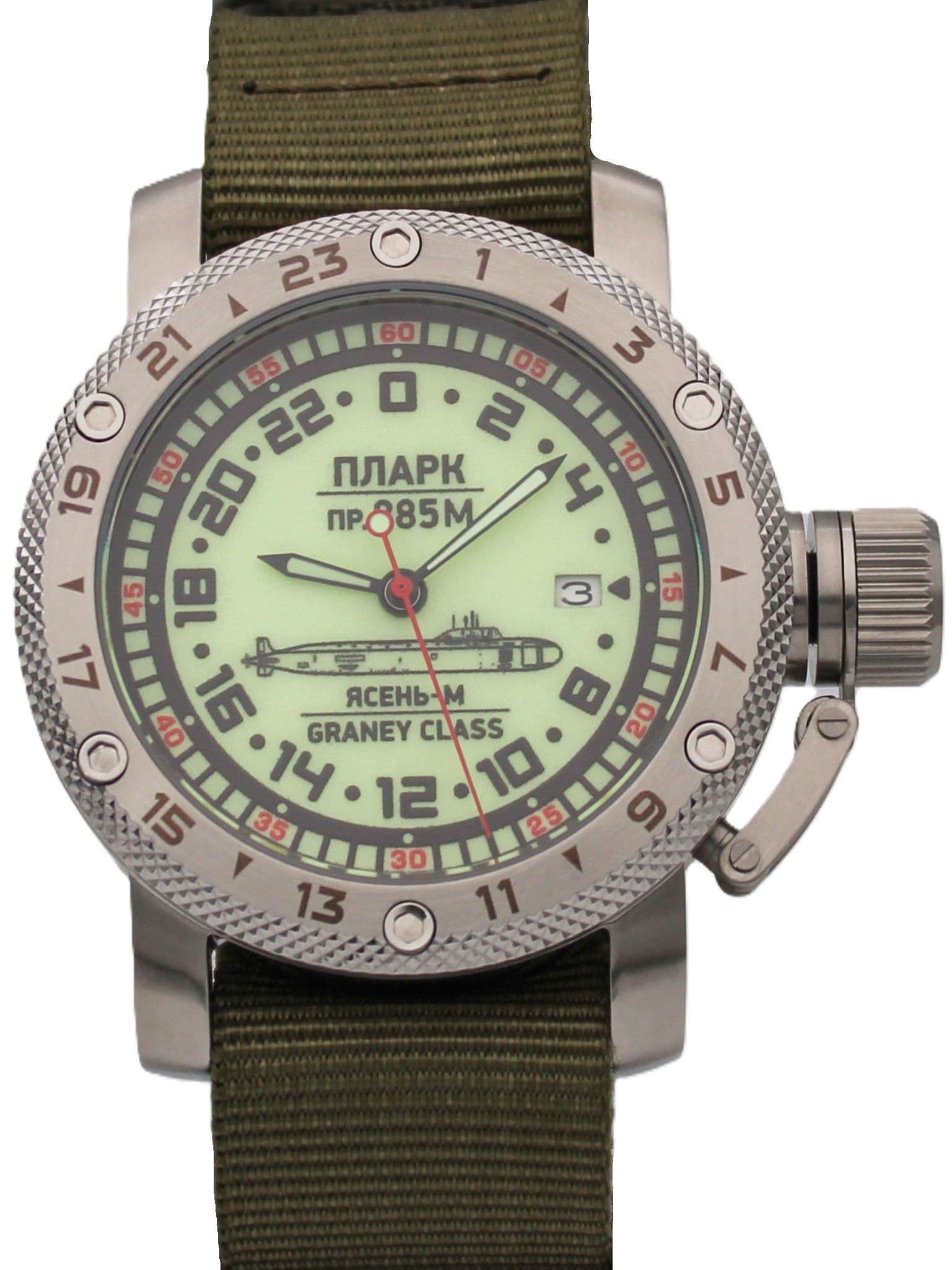 Часы ПЛАРК 885М Ясень-М (Graney class) механические с автоподзаводом (Seiko NH34A) 47.193.21