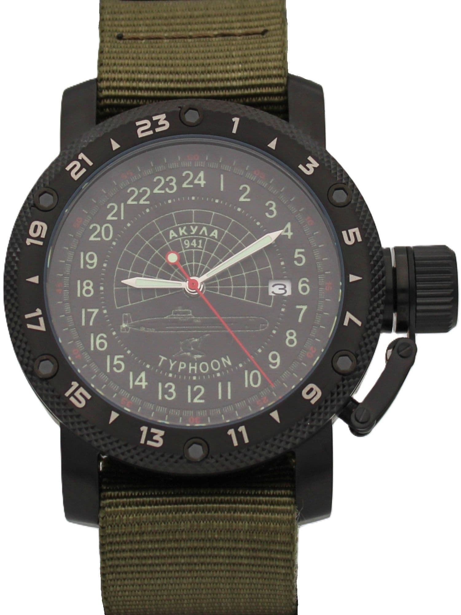 Часы 941 / Акула (Typhoon) механические с автоподзаводом (Seiko NH34A) 147.145.21