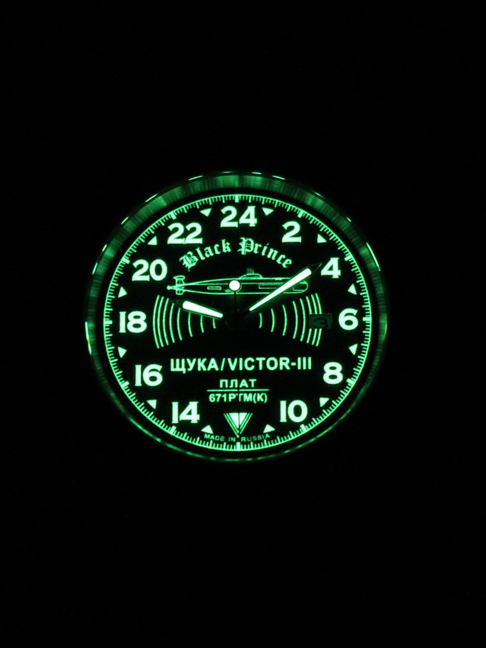 Часы 671 / Щука (Black Prince) механические с автоподзаводом (Seiko NH34A) 45.068.21