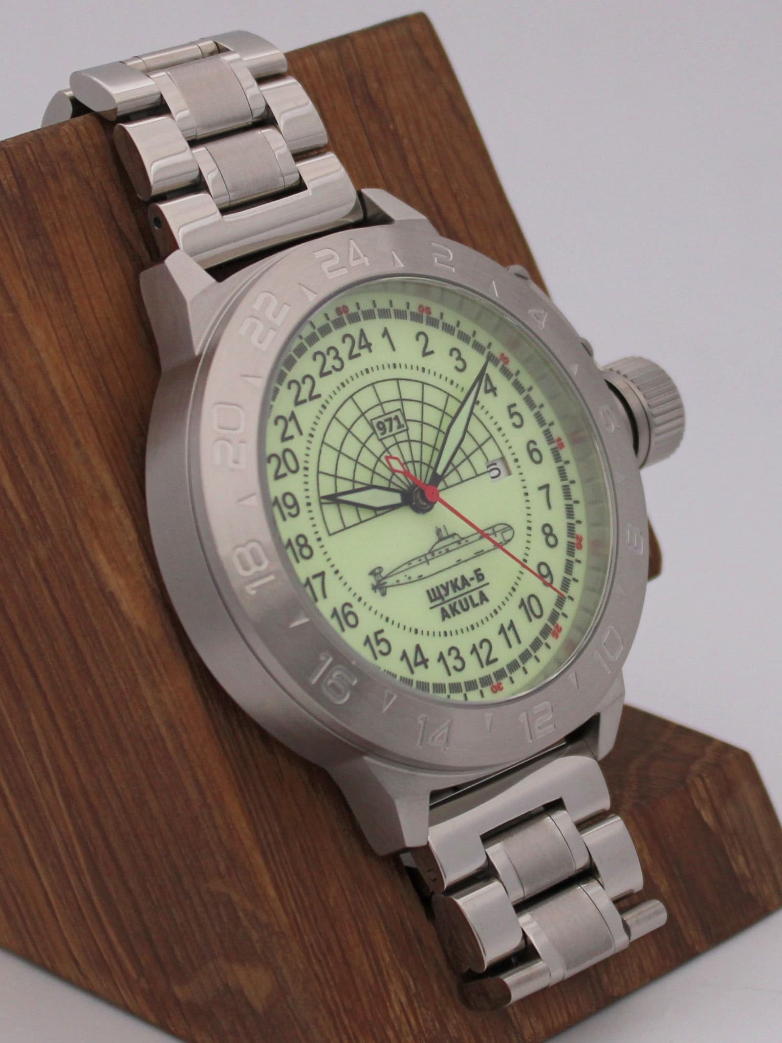 Часы 971 / Щука-Б (Akula) механические с автоподзаводом (Seiko NH34A) 52.061.2