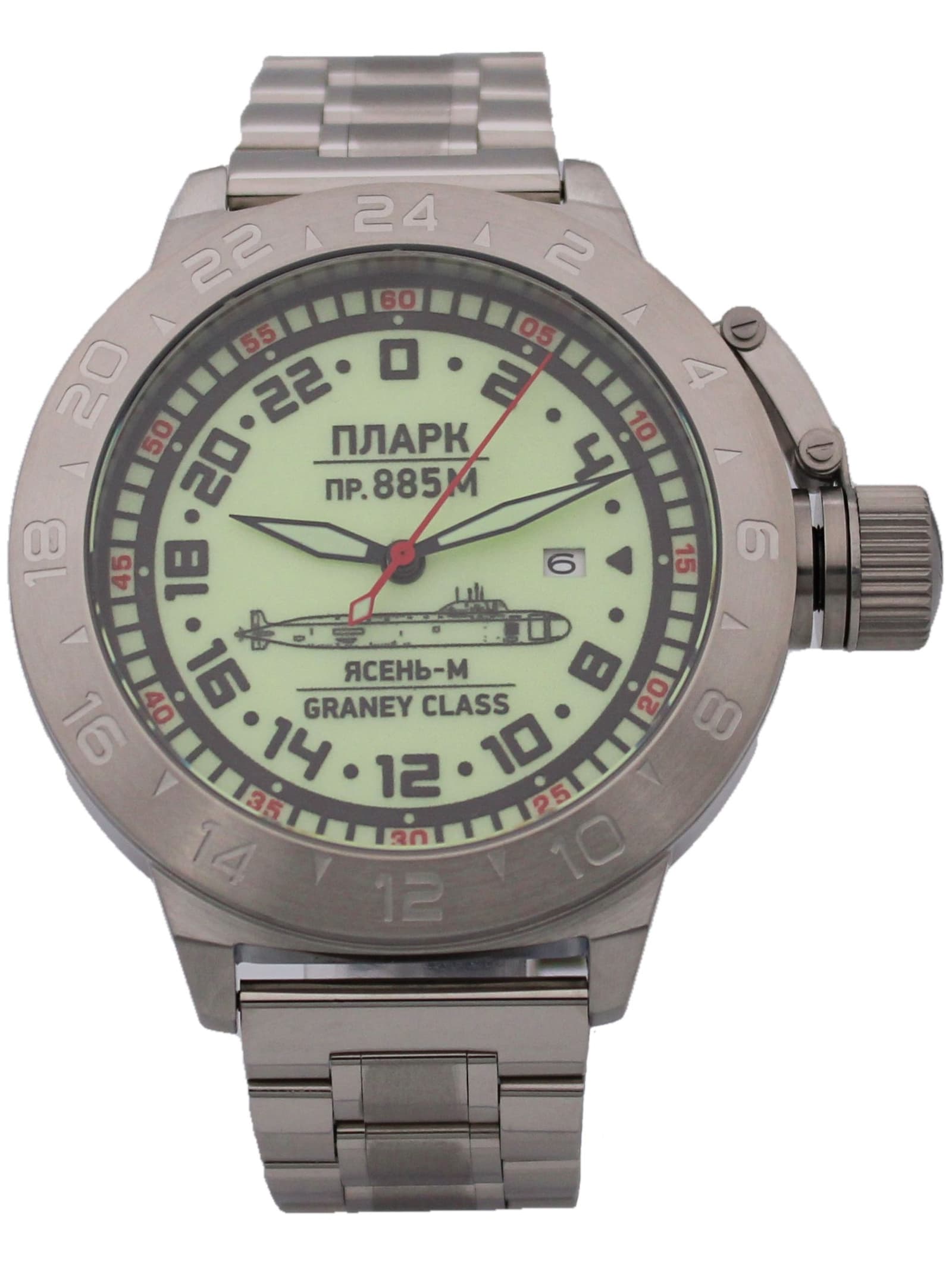 Часы ПЛАРК 885М Ясень-М (Graney class) механические с автоподзаводом (Seiko NH34A) 52.193.2