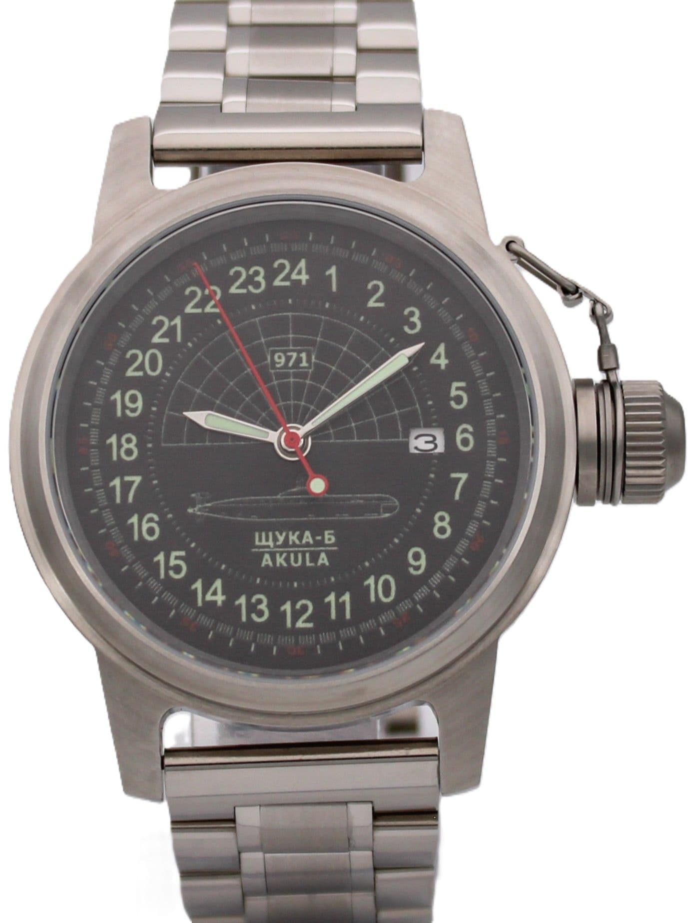 Часы 971 / Щука-Б (Akula) механические с автоподзаводом (Seiko NH34A) 45.063.2
