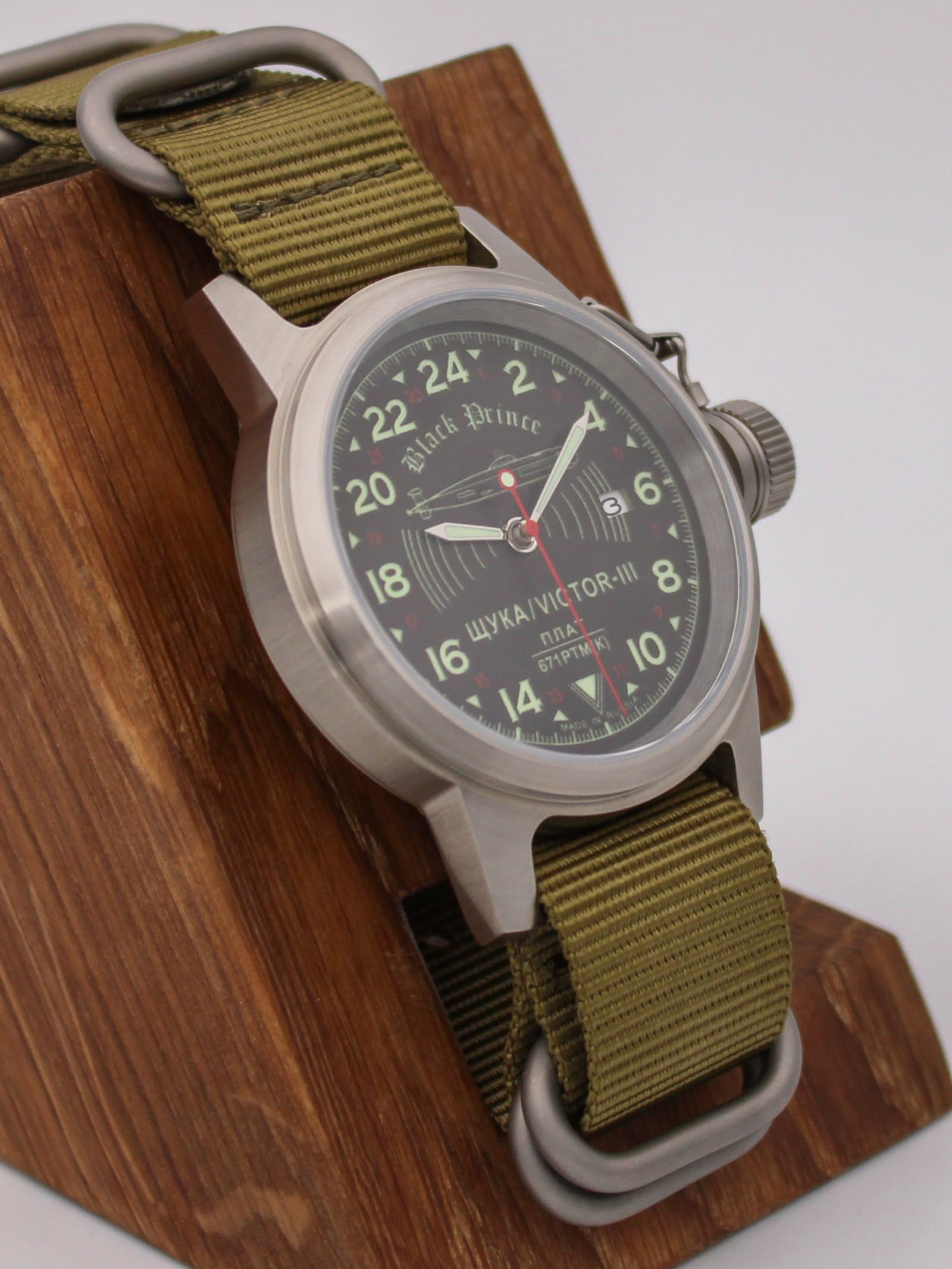 Часы 671 / Щука (Black Prince) механические с автоподзаводом (Seiko NH34A) 45.068.21