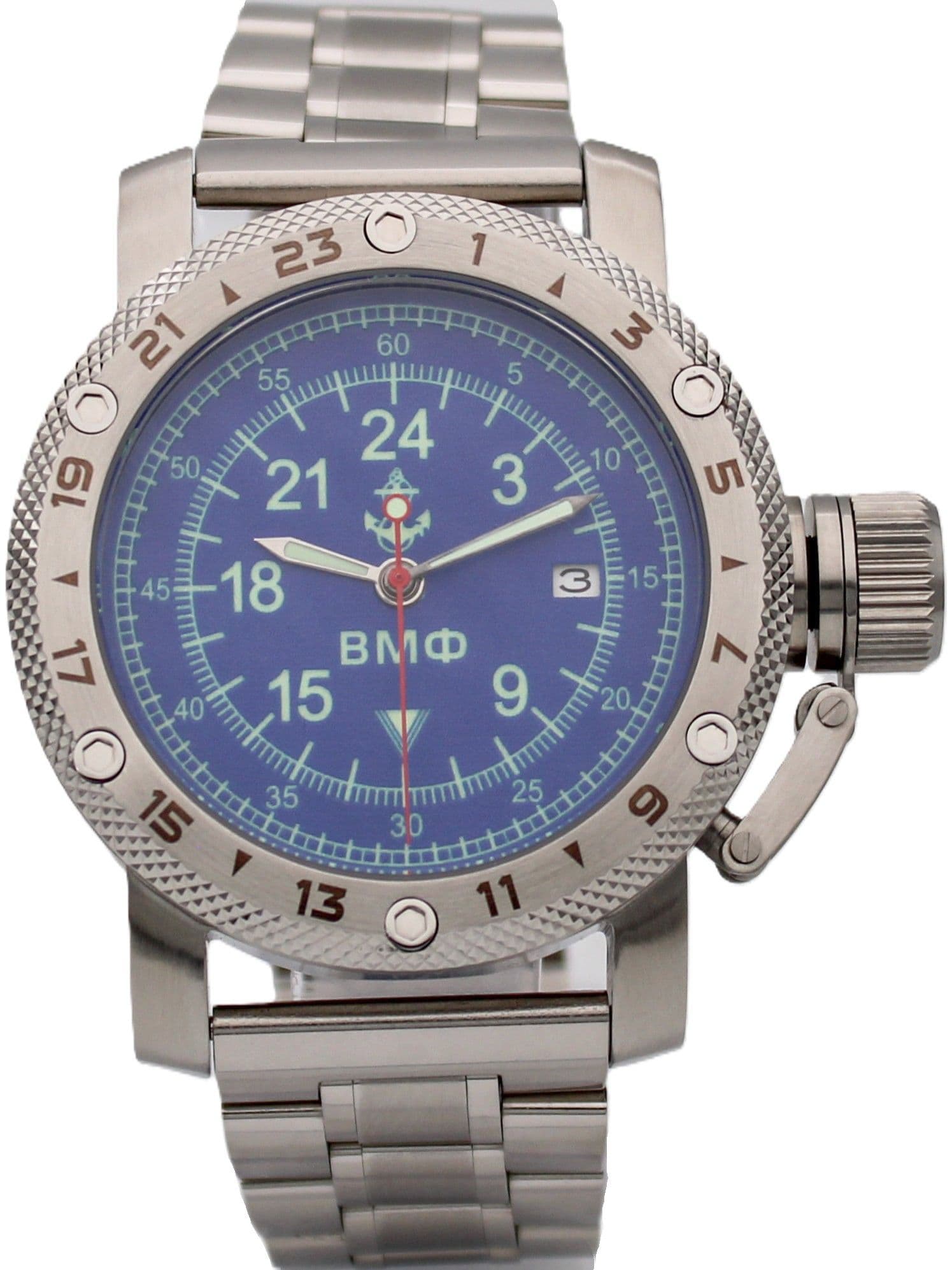 Часы ВМФ механические с автоподзаводом (Seiko NH34A) 47.070.2