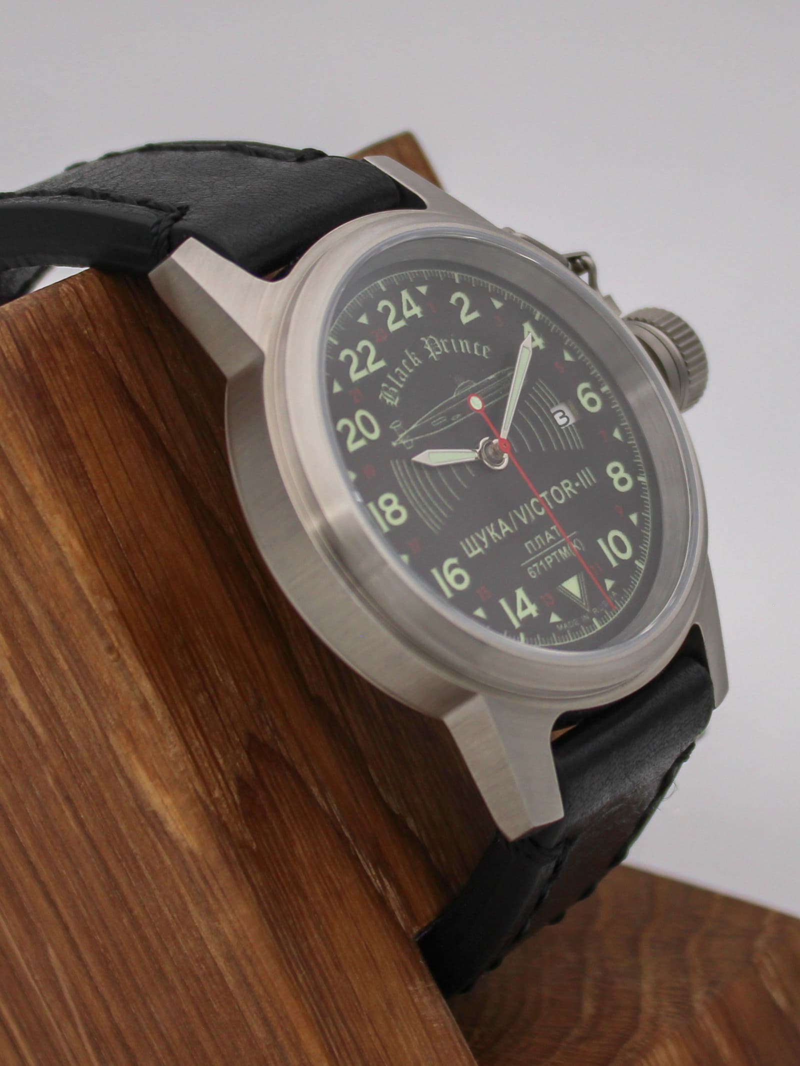 Часы 671 / Щука (Black Prince) механические с автоподзаводом (Seiko NH34A) 45.068.01