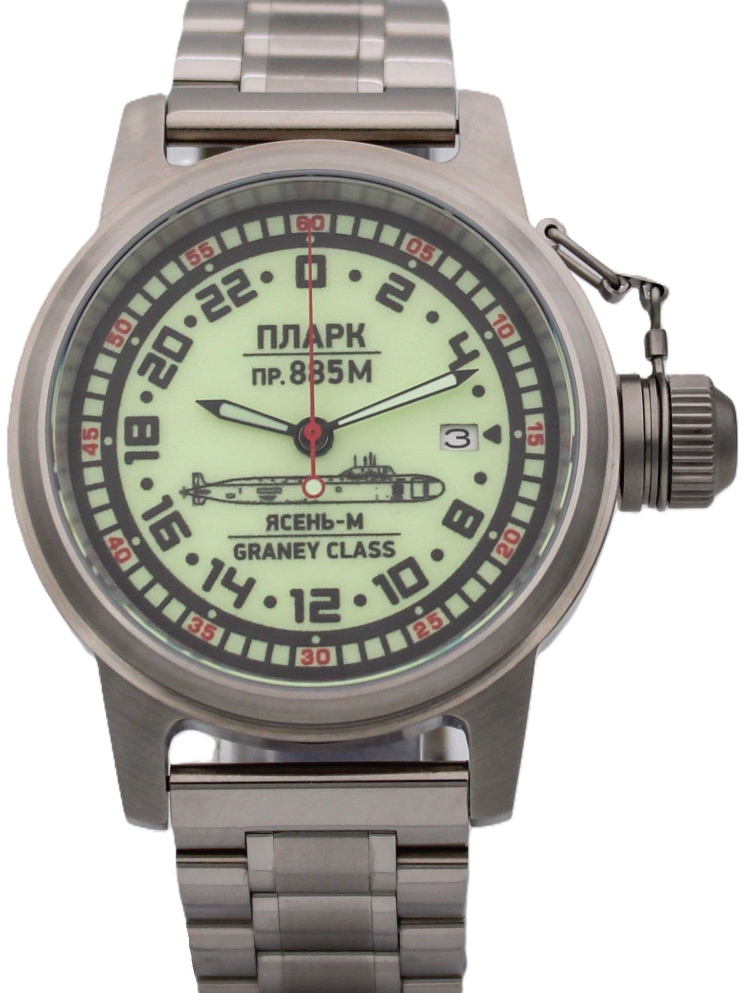 Часы ПЛАРК 885М Ясень-М (Graney class) механические с автоподзаводом (Seiko NH34A) 45.193.2