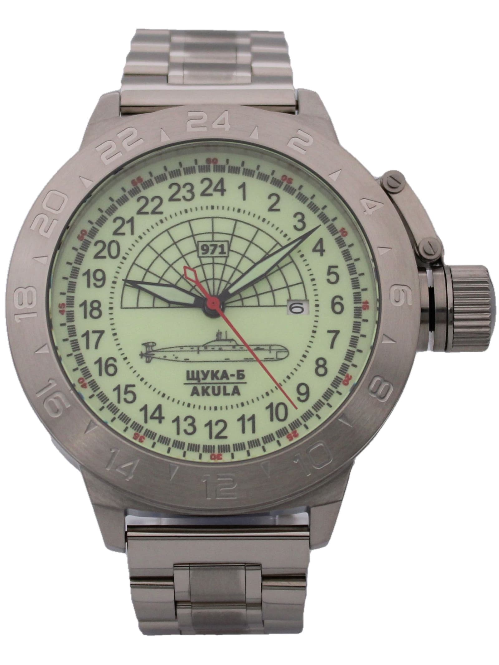 Часы 971 / Щука-Б (Akula) механические с автоподзаводом (Seiko NH34A) 52.061.2