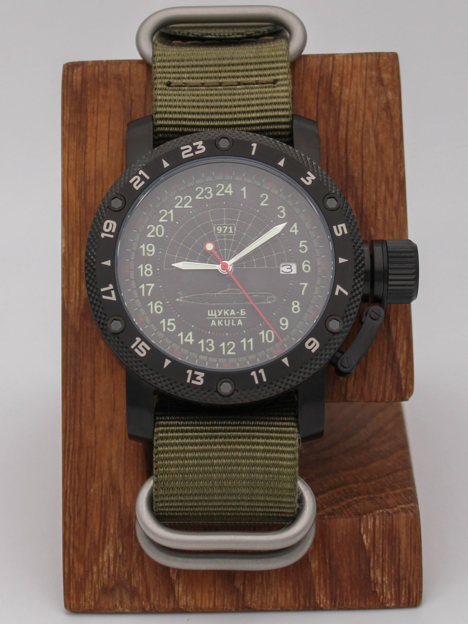 Часы 971 / Щука-Б (Akula) механические с автоподзаводом (Seiko NH34A) 147.063.21