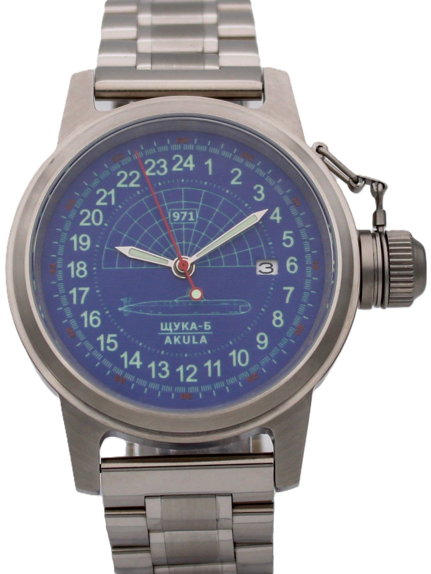 Часы 971 / Щука-Б (Akula) механические с автоподзаводом (Seiko NH34A) 45.288.2