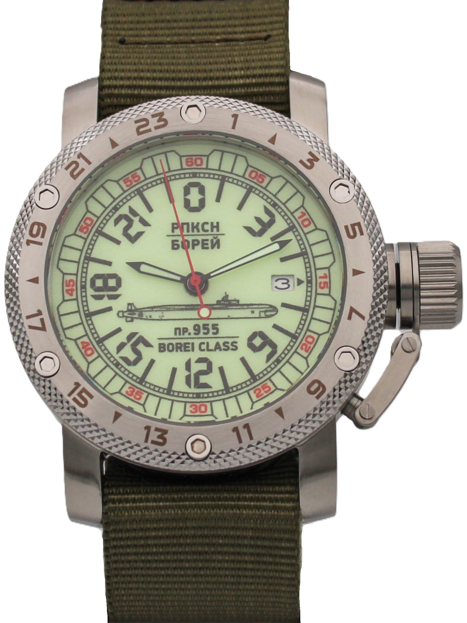 Часы РПКСН 955 Борей (Borei class) механические с автоподзаводом (Seiko NH34A) 47.190.21