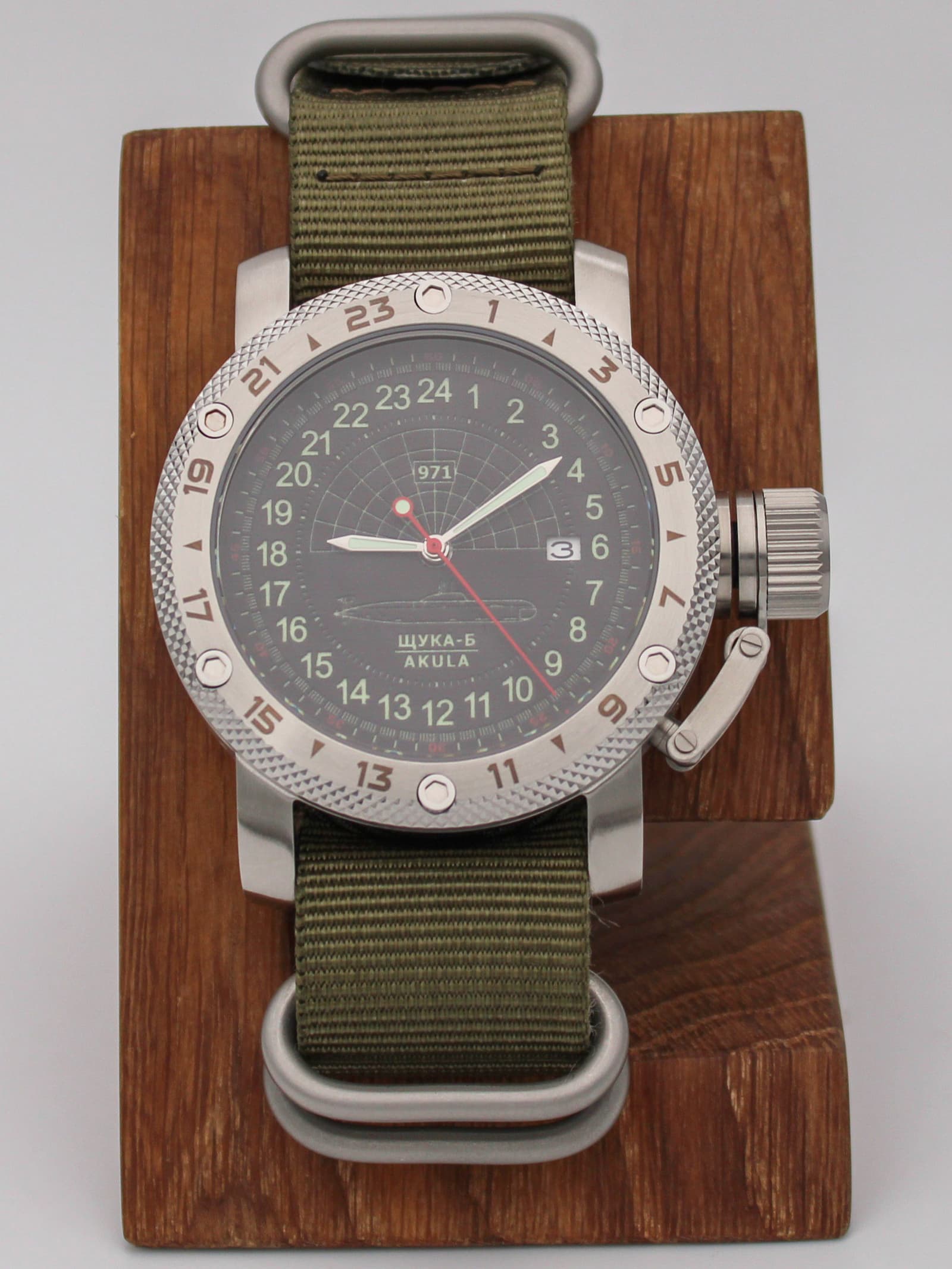 Часы 971 / Щука-Б (Akula) механические с автоподзаводом (Seiko NH34A) 47.063.21