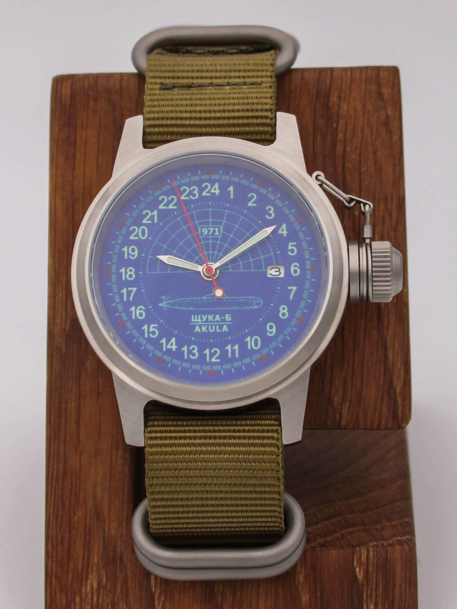 Часы 971 / Щука-Б (Akula) механические с автоподзаводом (Seiko NH34A) 45.288.21