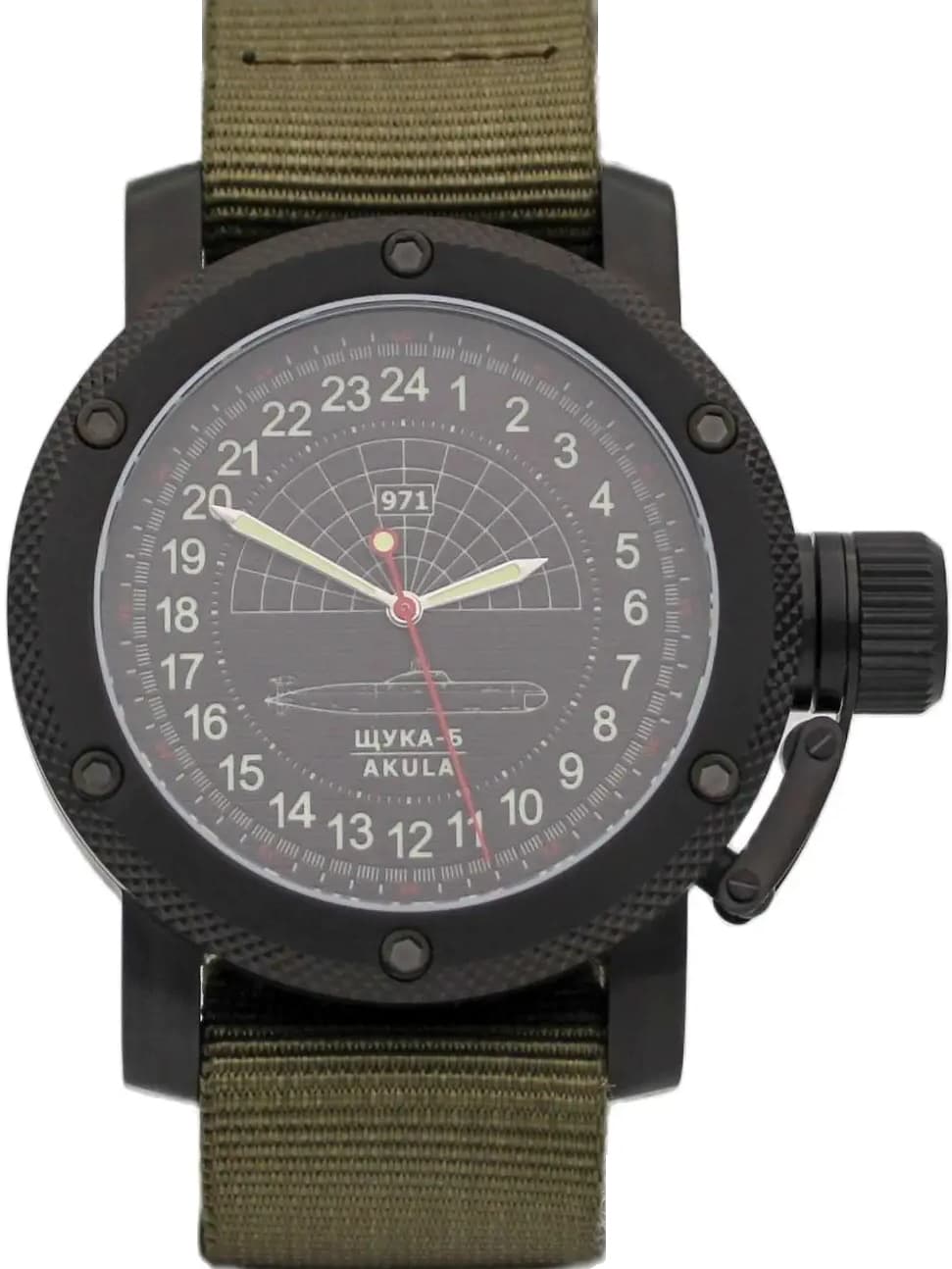 Часы 971 Щука-Б (Акула), механизм Восток 2415.01
